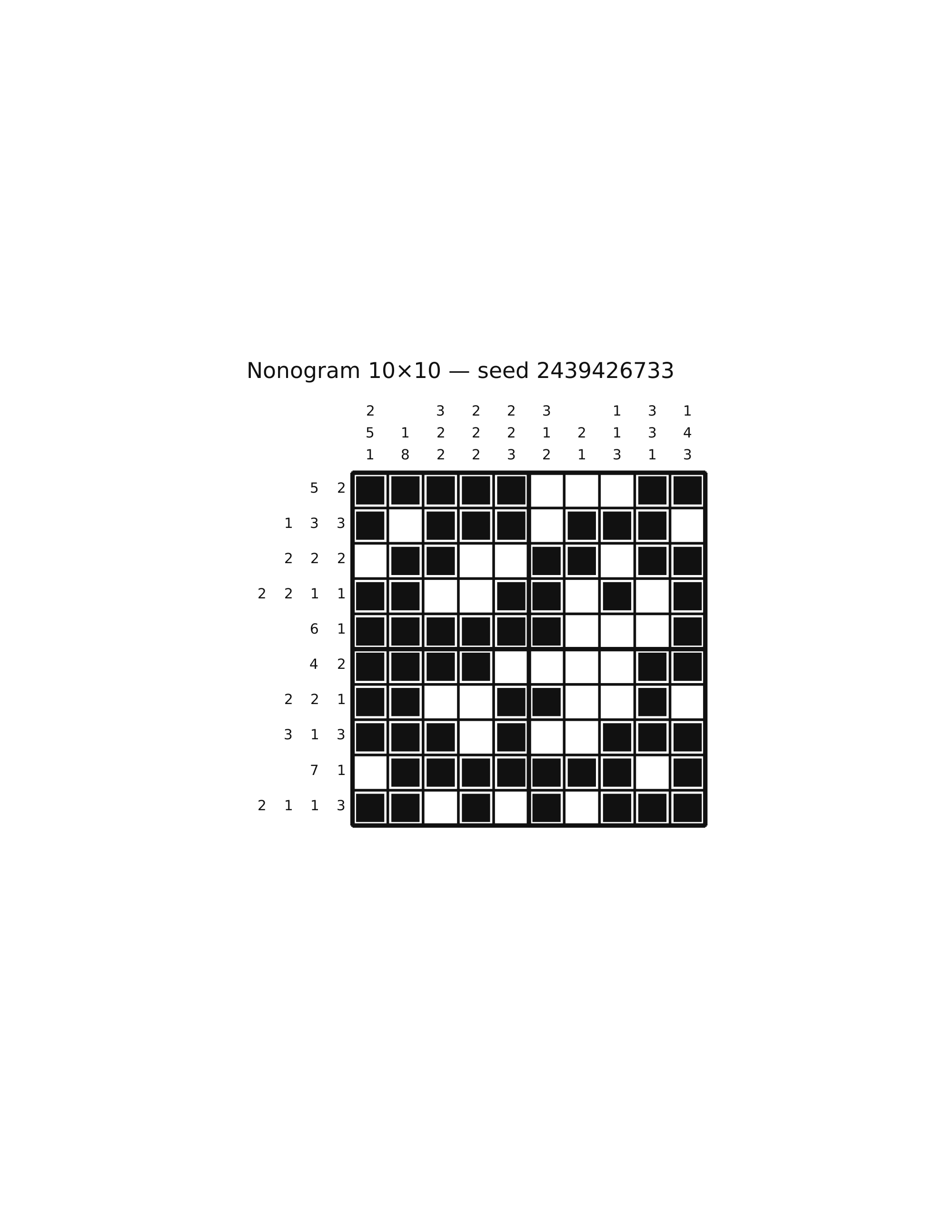 Nonogram 10×10 #68 — solution