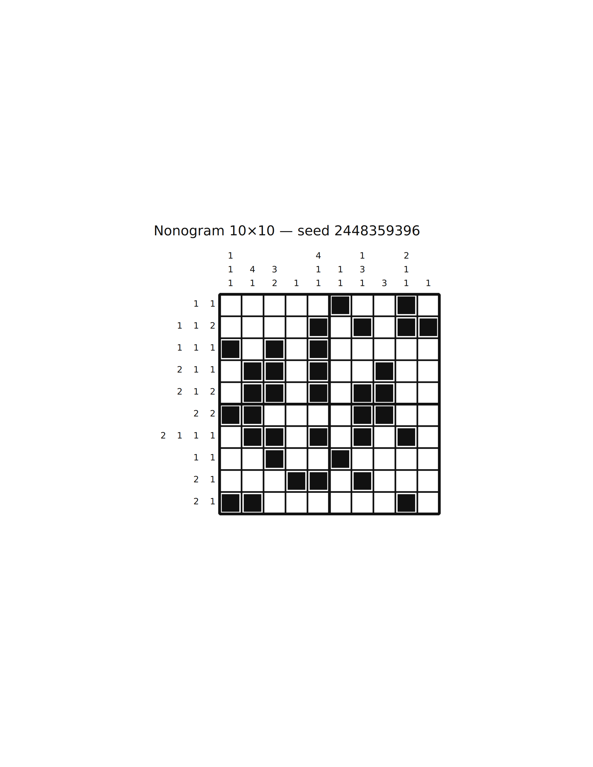 Nonogram 10×10 #2 — solution