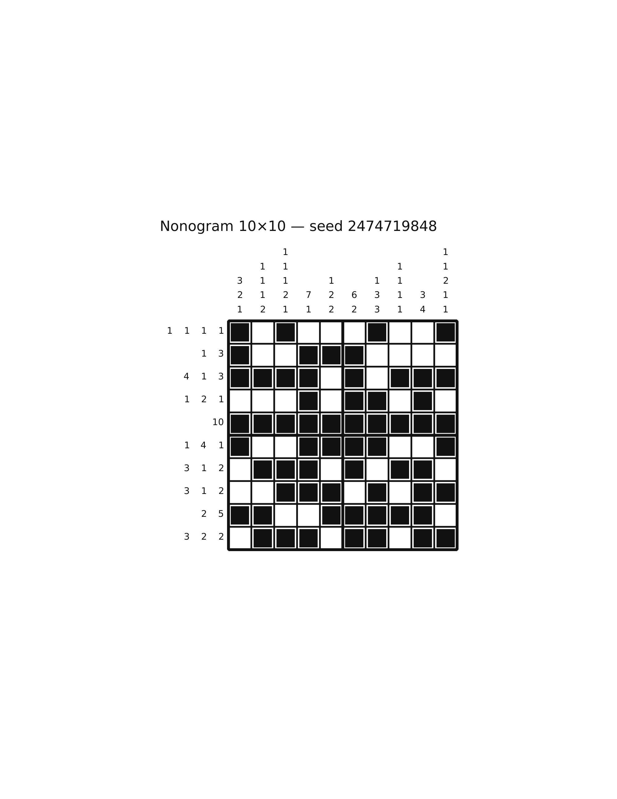 Nonogram 10×10 #59 — solution