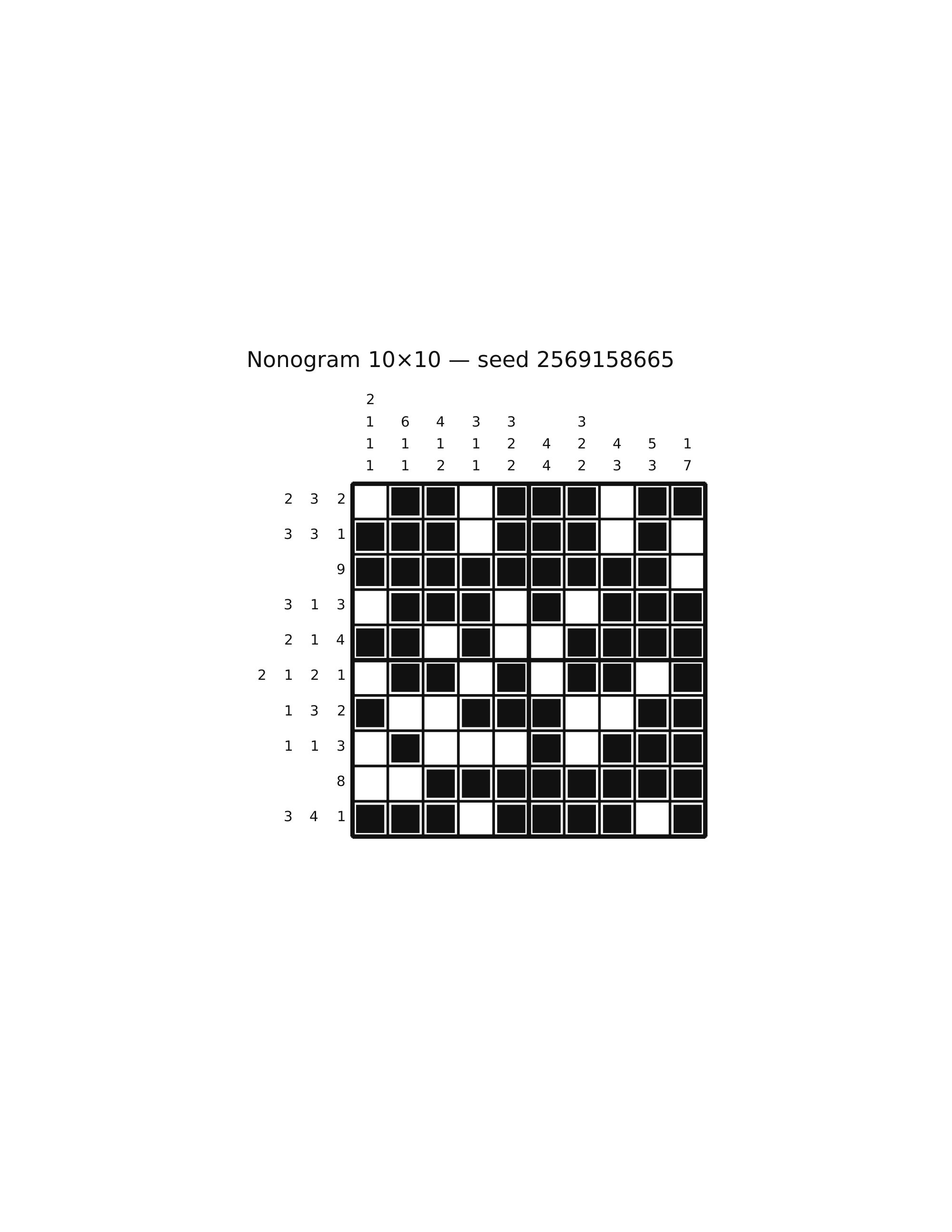 Nonogram 10×10 #13 — solution
