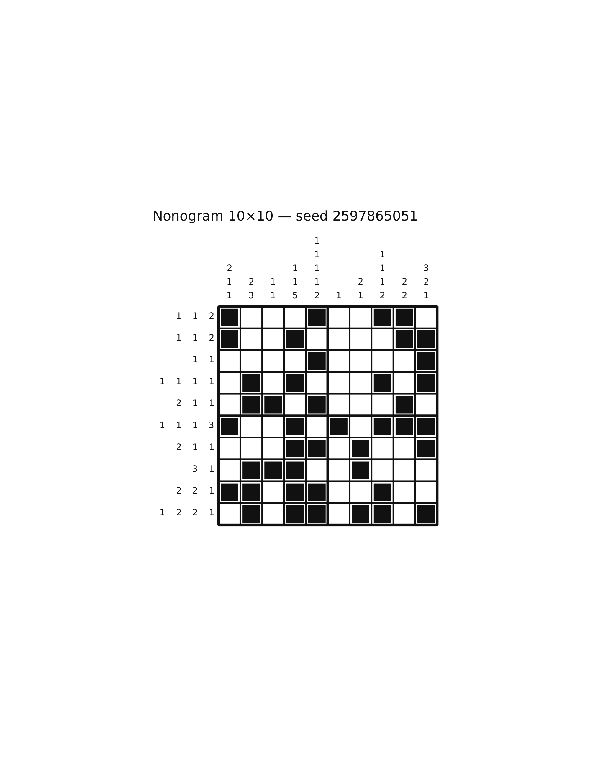 Nonogram 10×10 #41 — solution