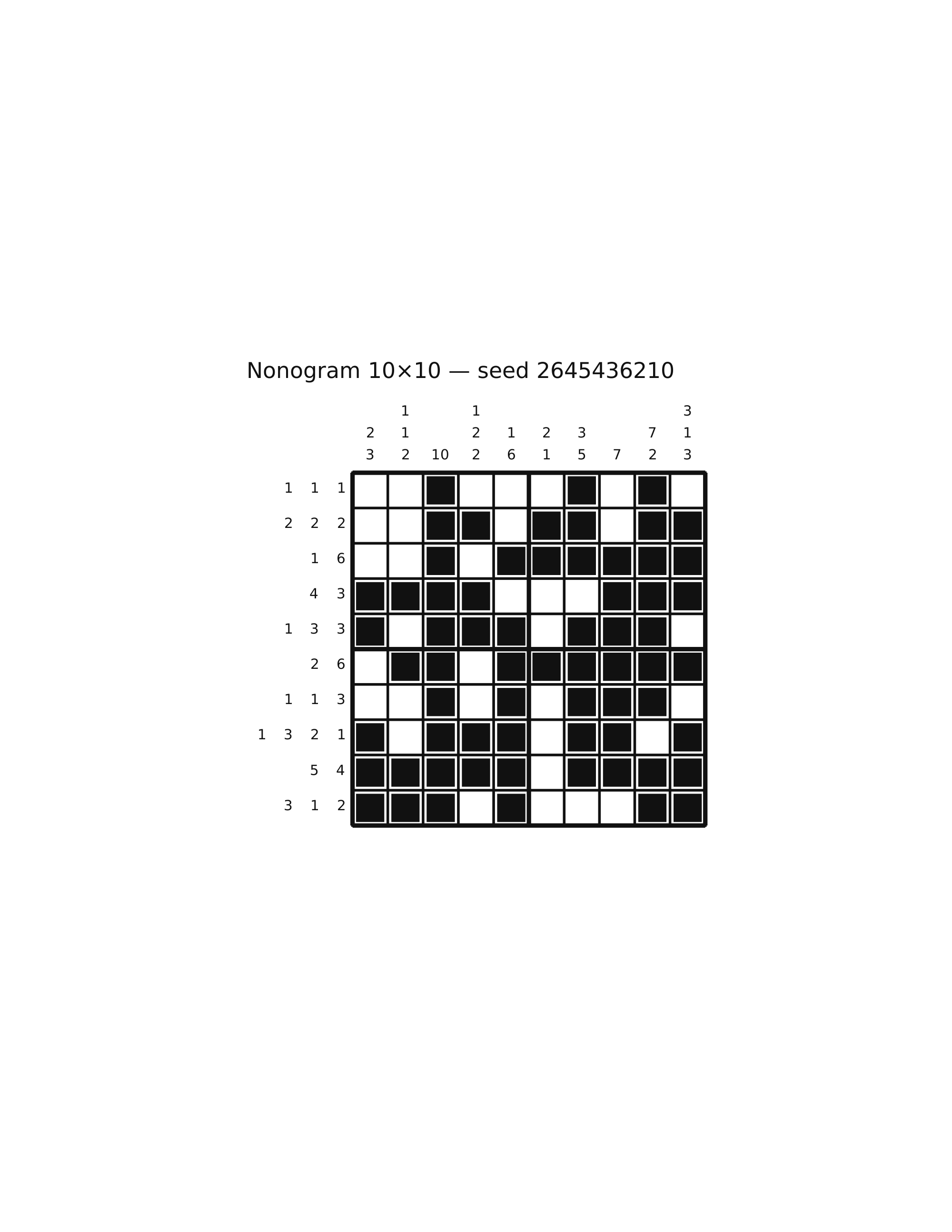 Nonogram 10×10 #67 — solution