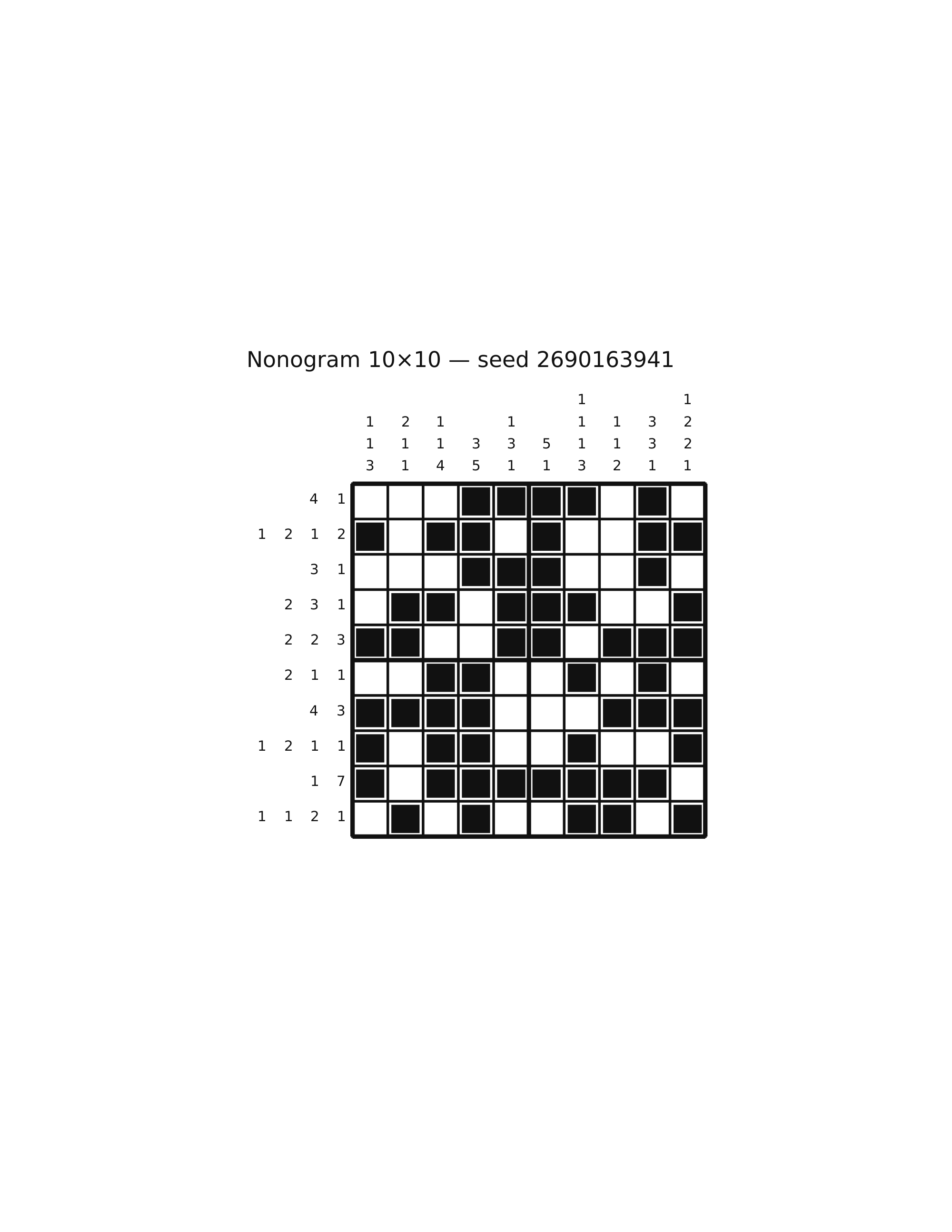 Nonogram 10×10 #58 — solution