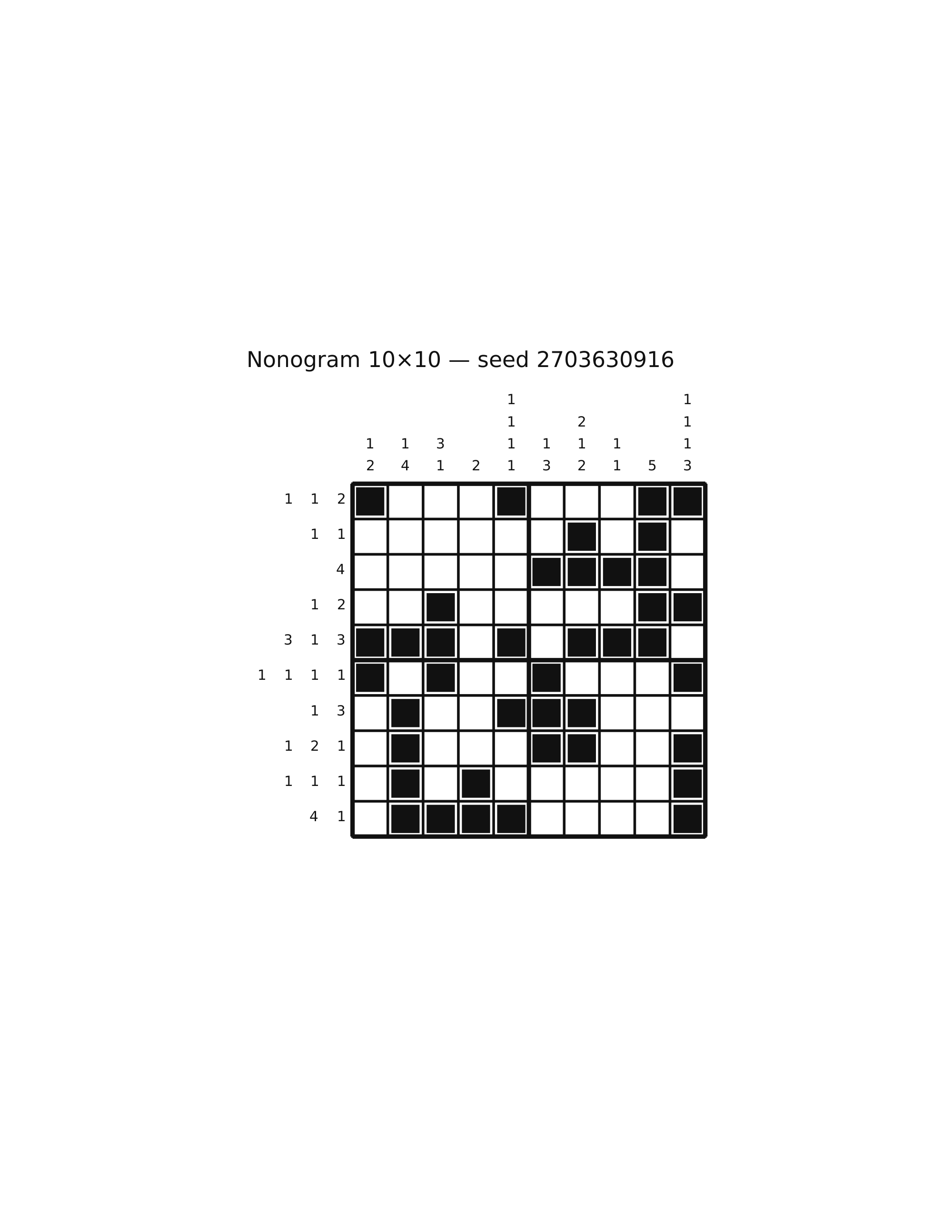 Nonogram 10×10 #51 — solution