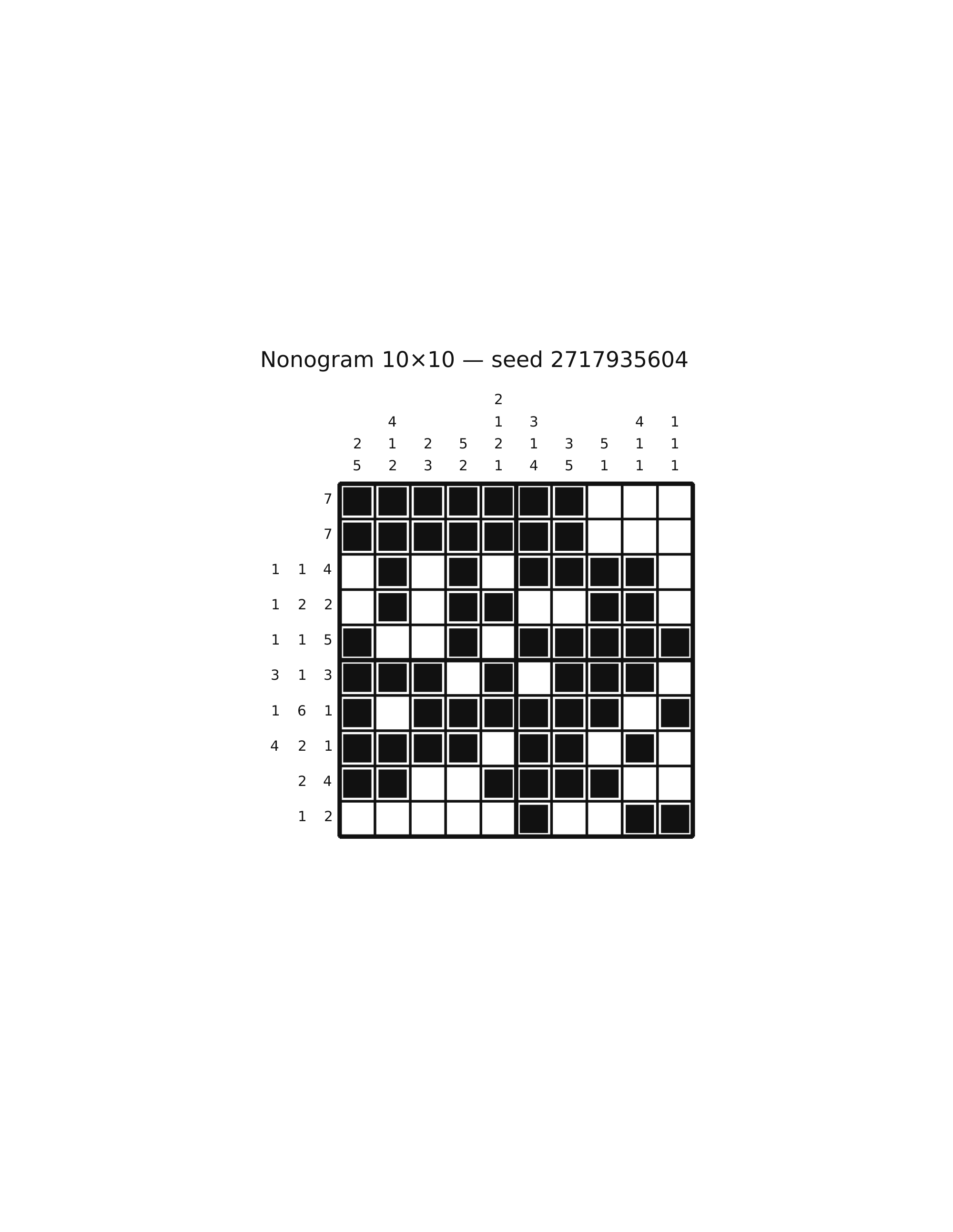 Nonogram 10×10 #52 — solution