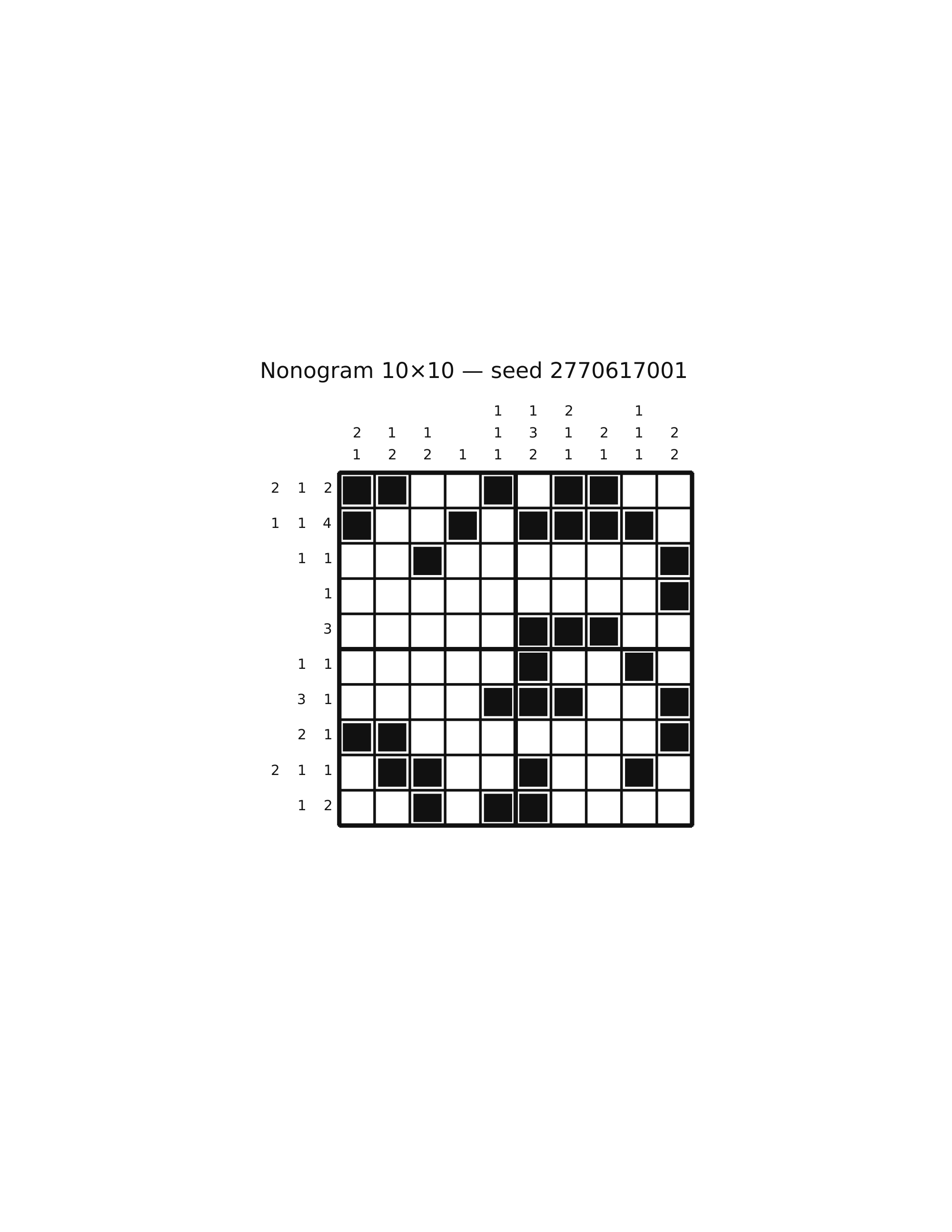 Nonogram 10×10 #26 — solution