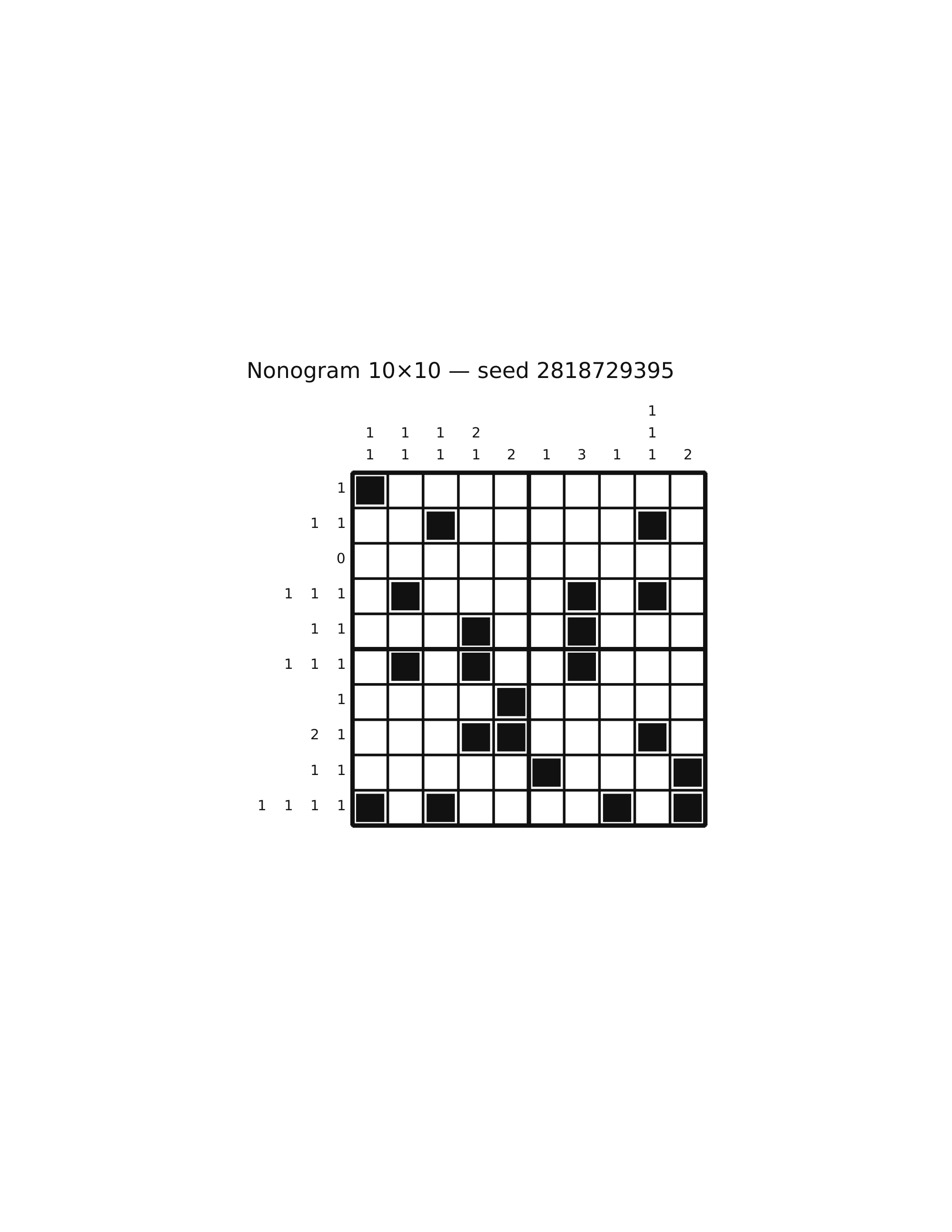 Nonogram 10×10 #44 — solution