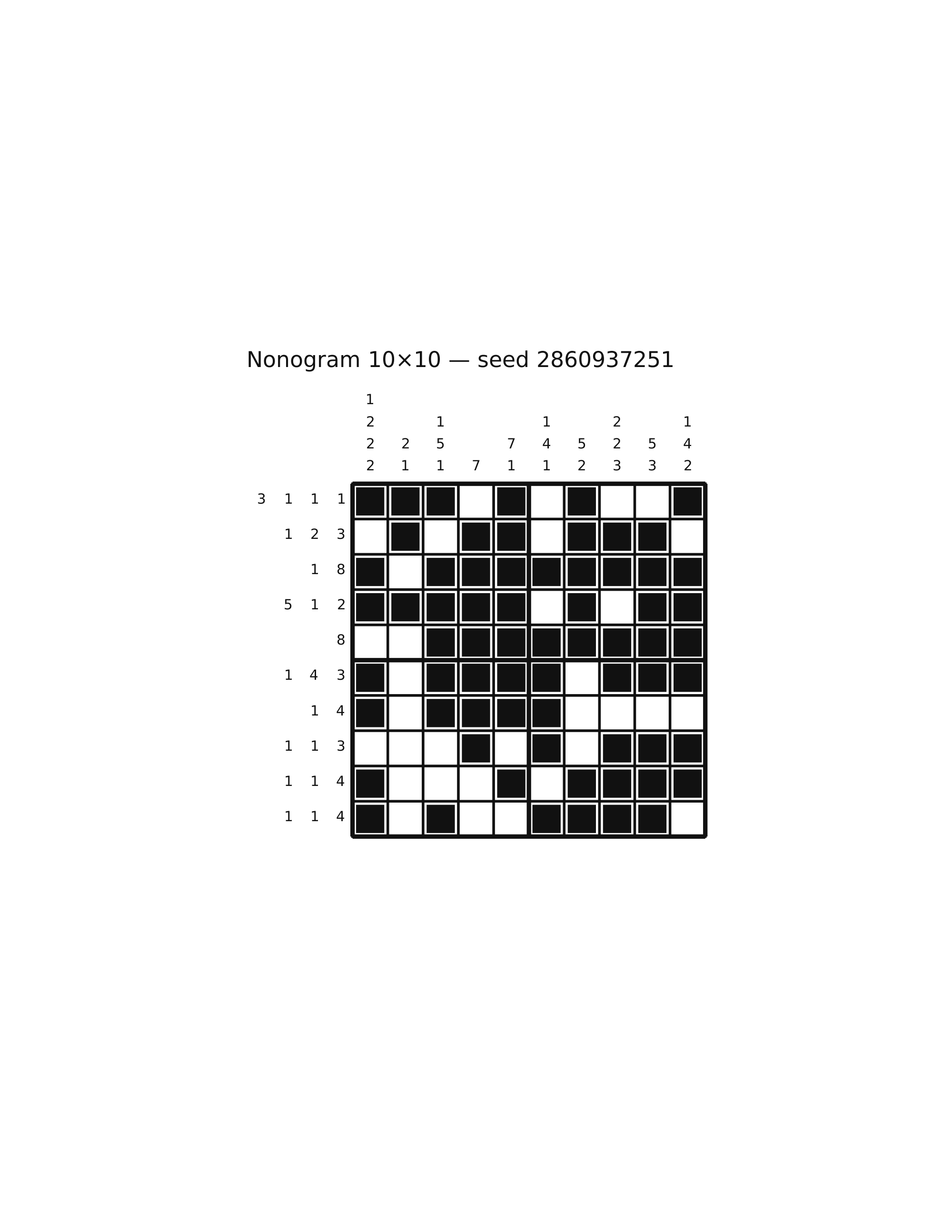 Nonogram 10×10 #19 — solution