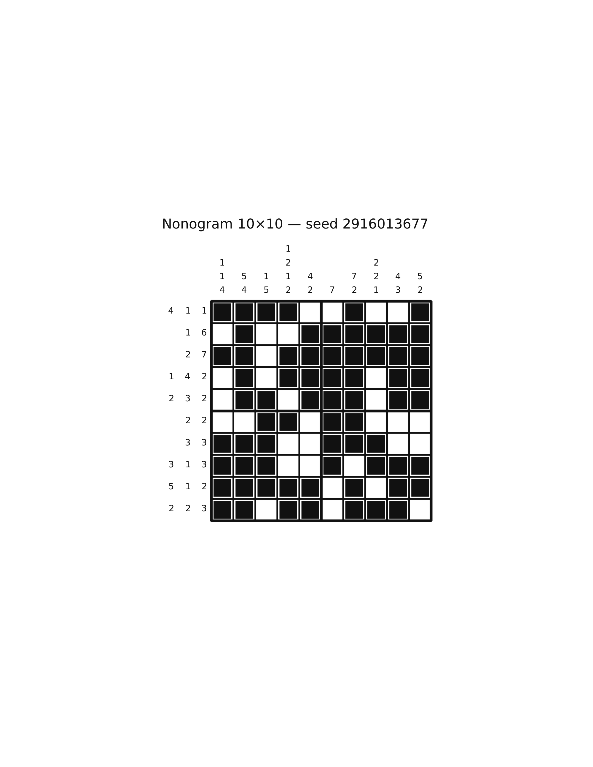 Nonogram 10×10 #20 — solution