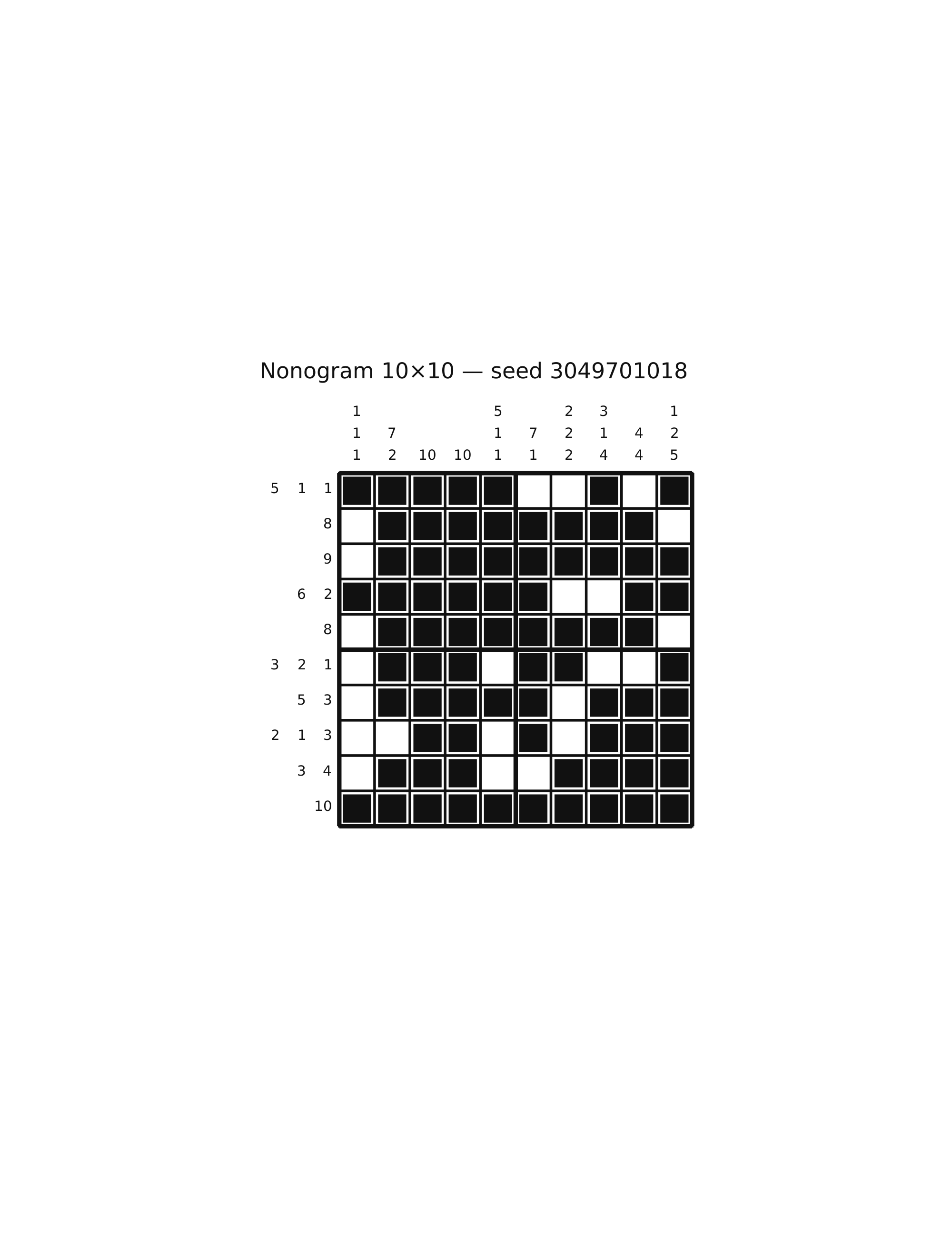 Nonogram 10×10 #63 — solution