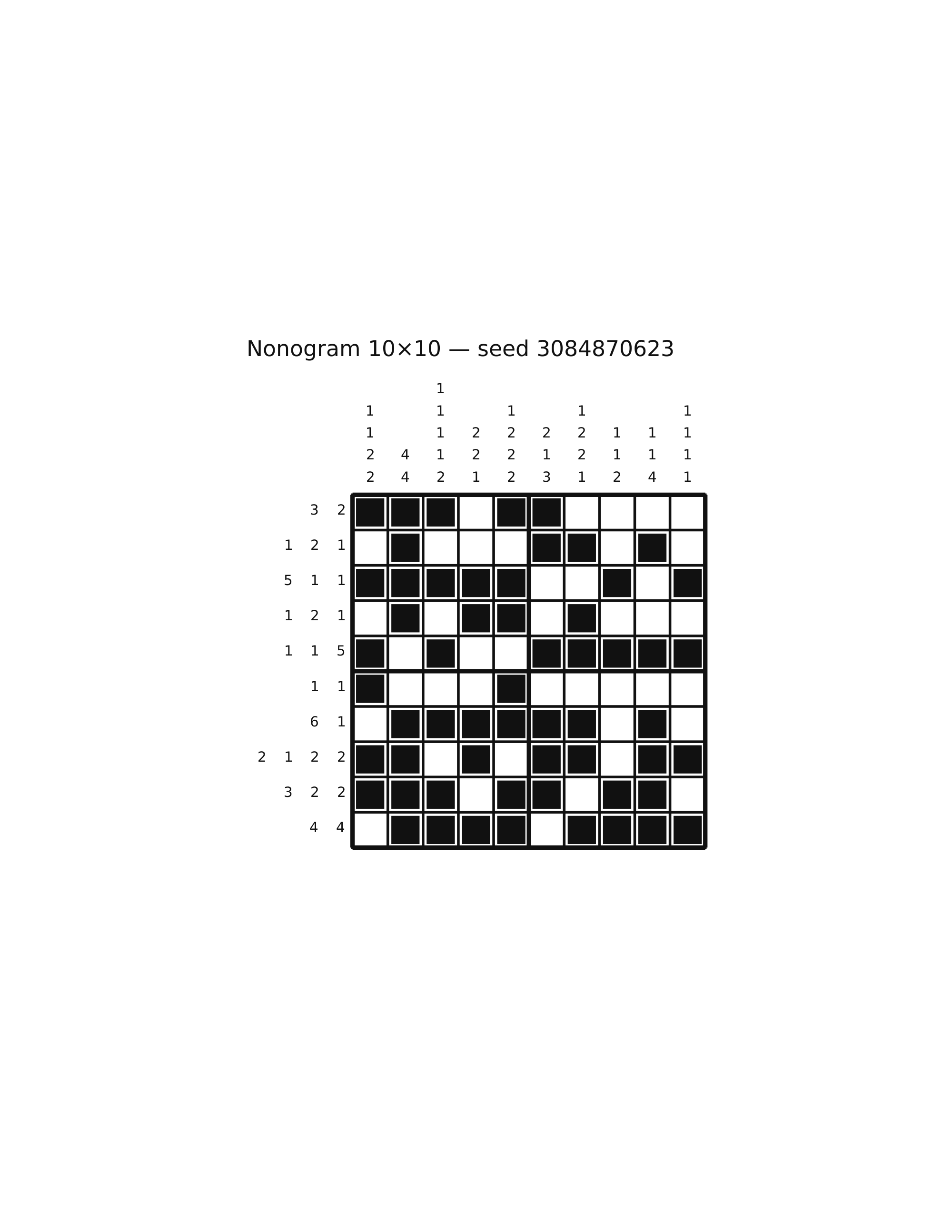 Nonogram 10×10 #21 — solution