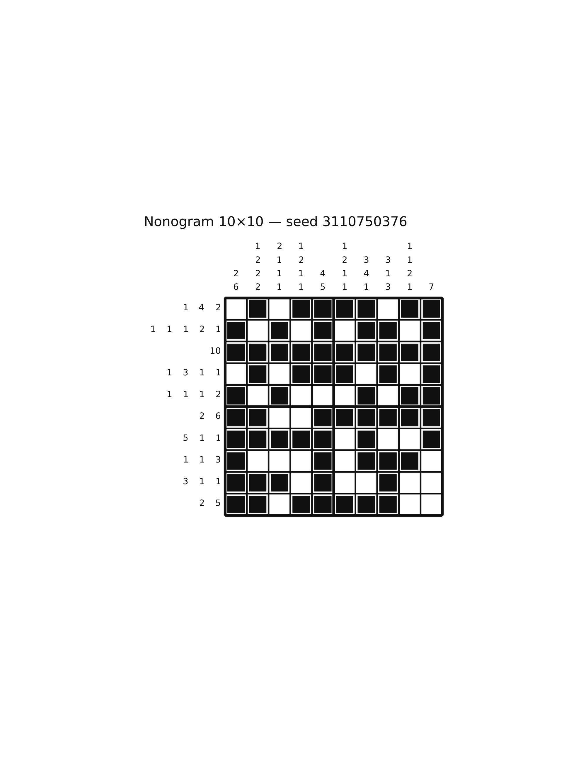 Nonogram 10×10 #74 — solution