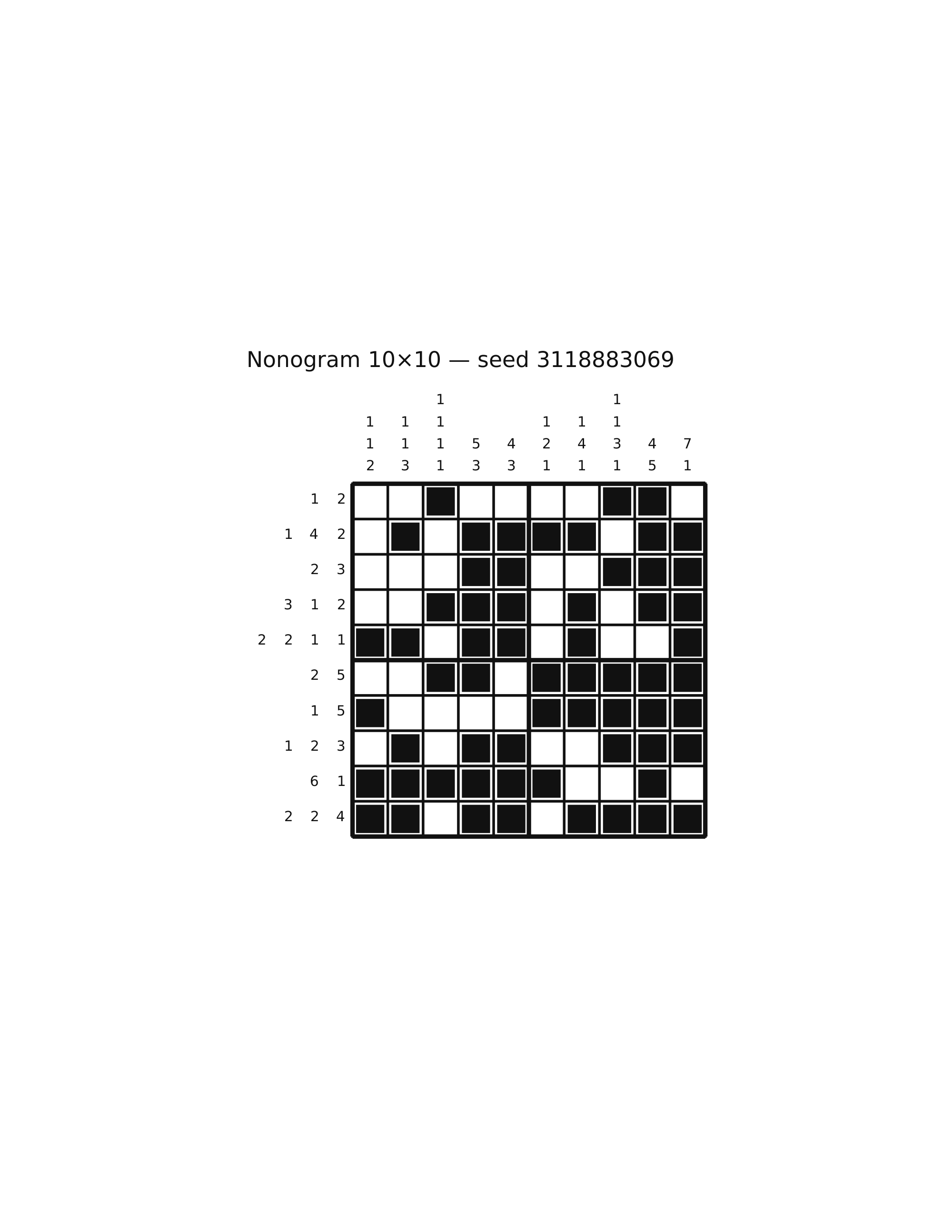 Nonogram 10×10 #20 — solution