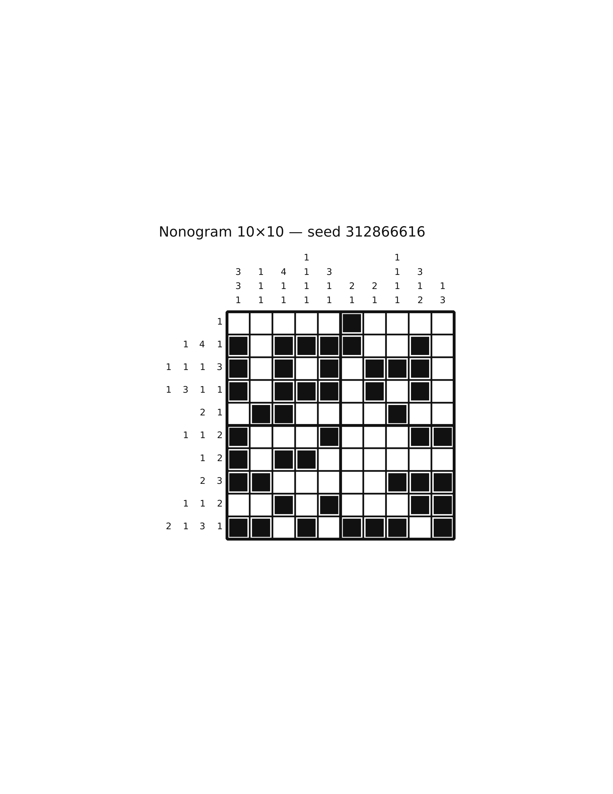 Nonogram 10×10 #46 — solution