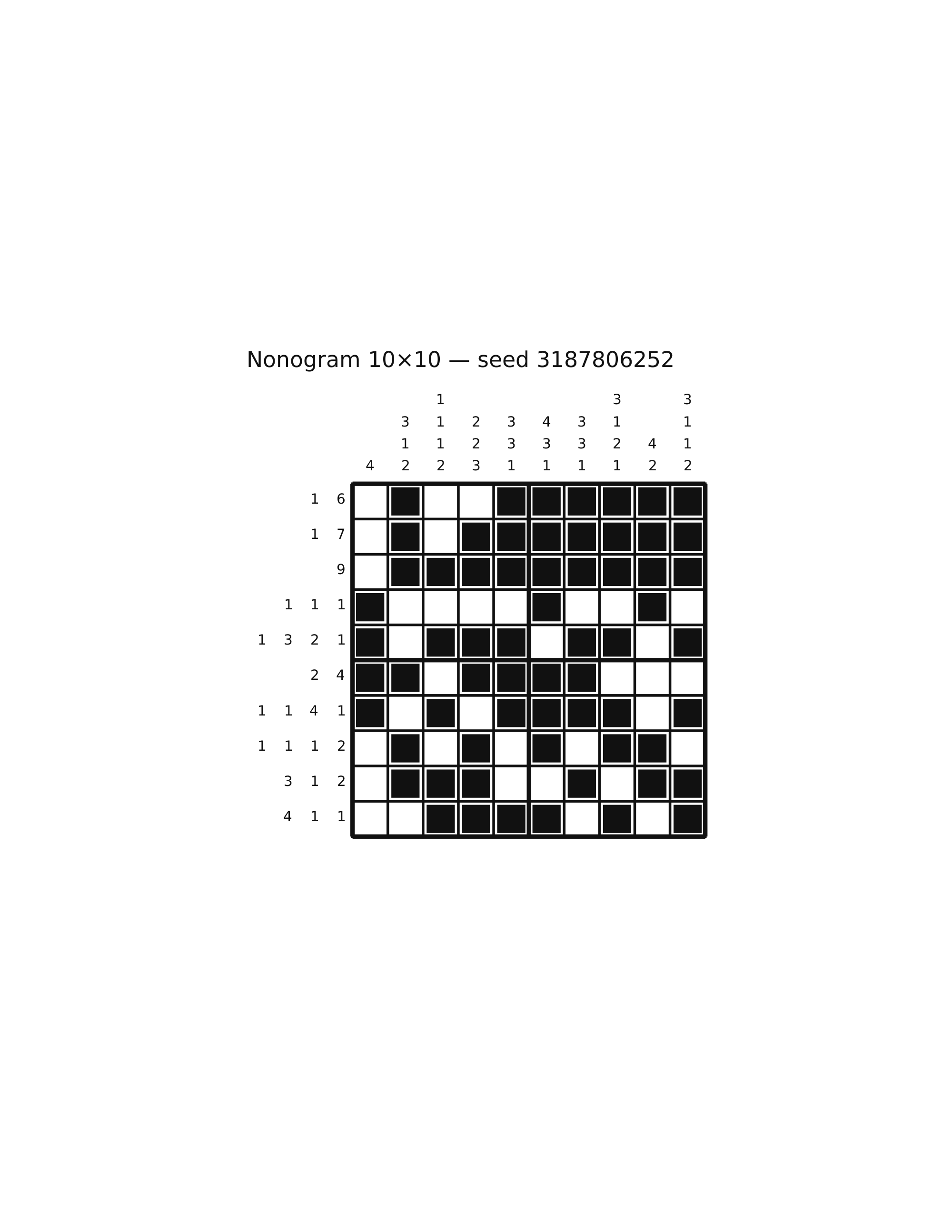 Nonogram 10×10 #83 — solution