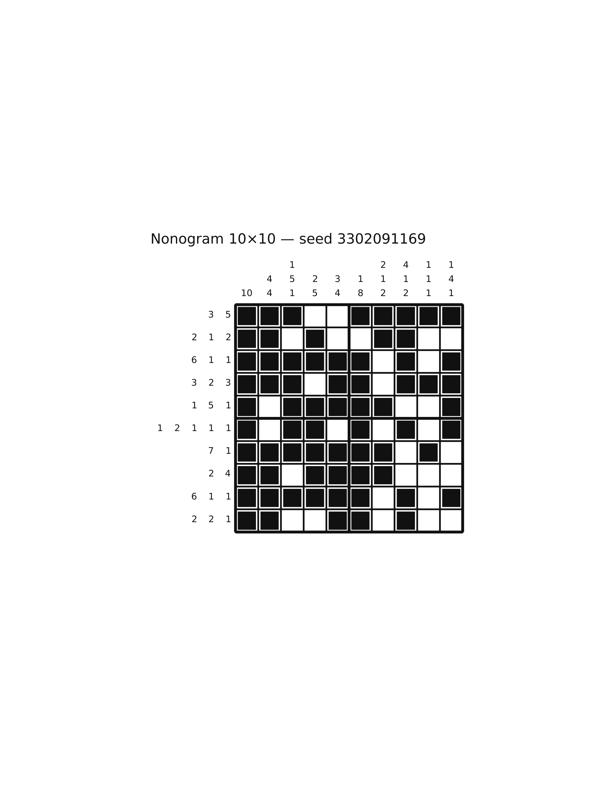 Nonogram 10×10 #14 — solution