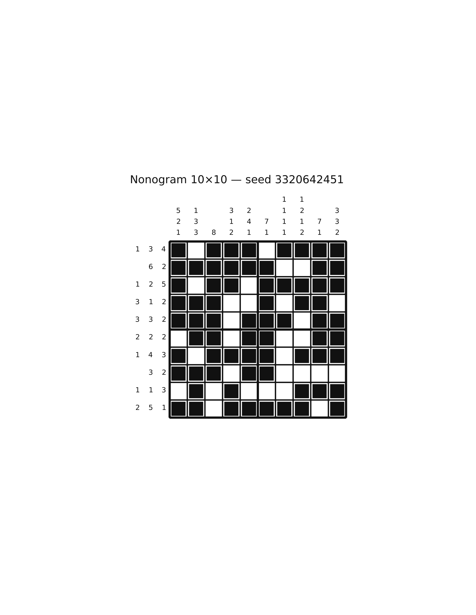 Nonogram 10×10 #62 — solution