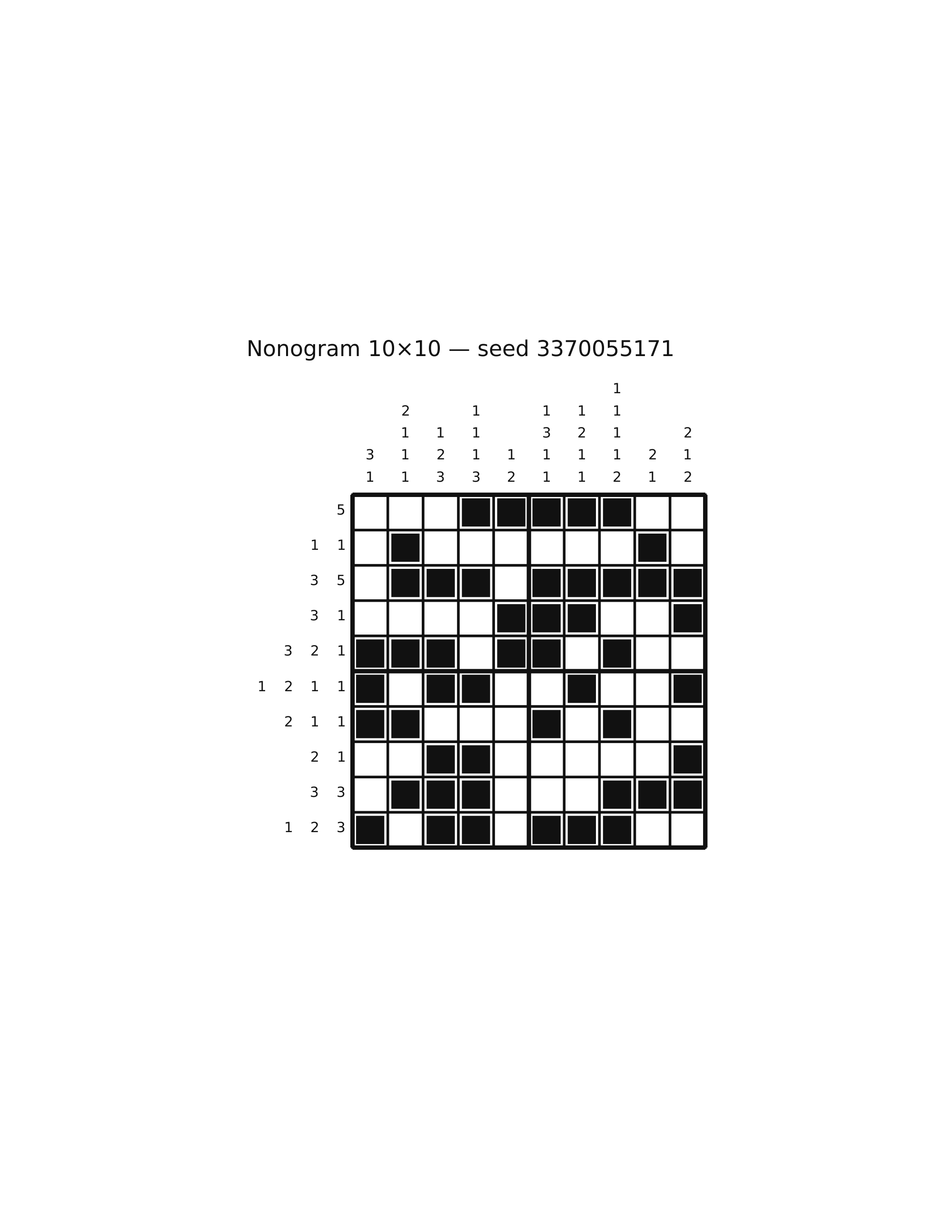 Nonogram 10×10 #69 — solution