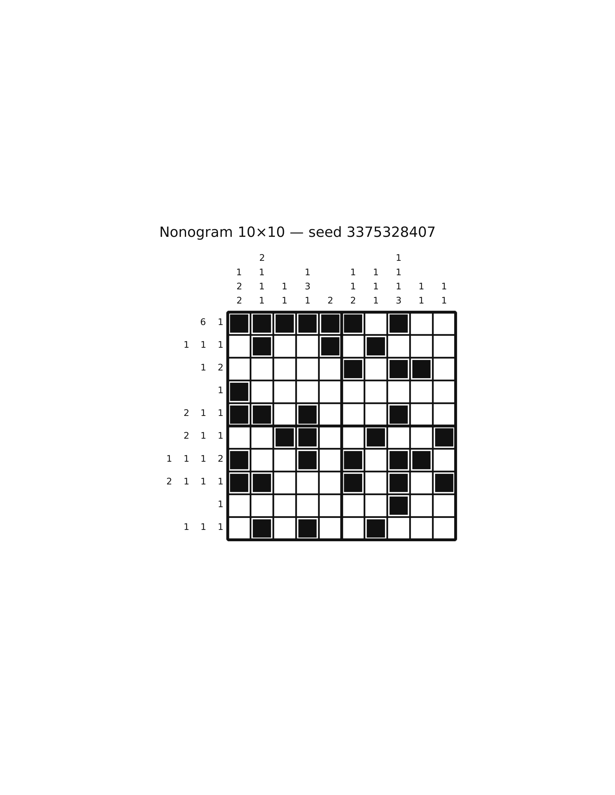 Nonogram 10×10 #73 — solution