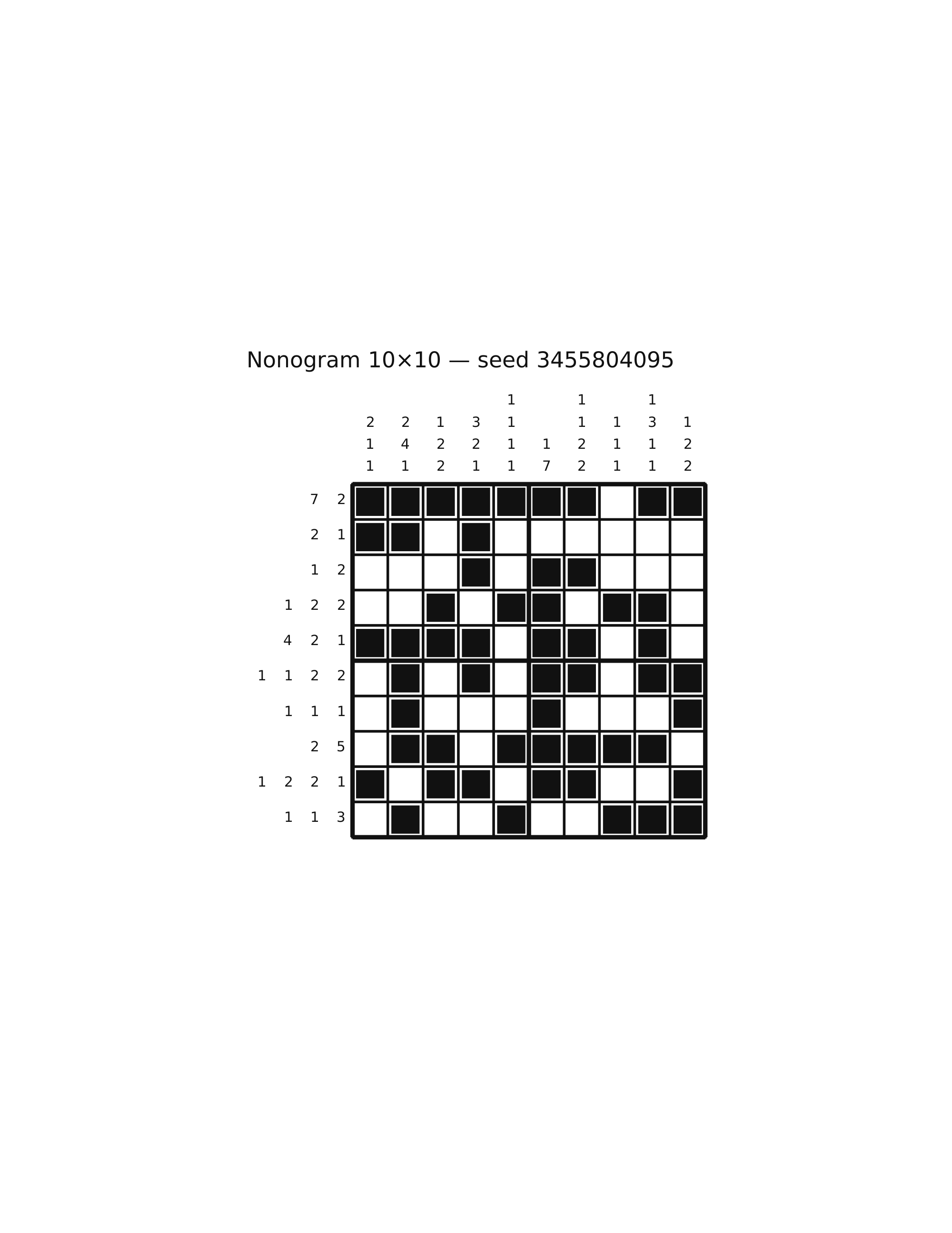 Nonogram 10×10 #71 — solution