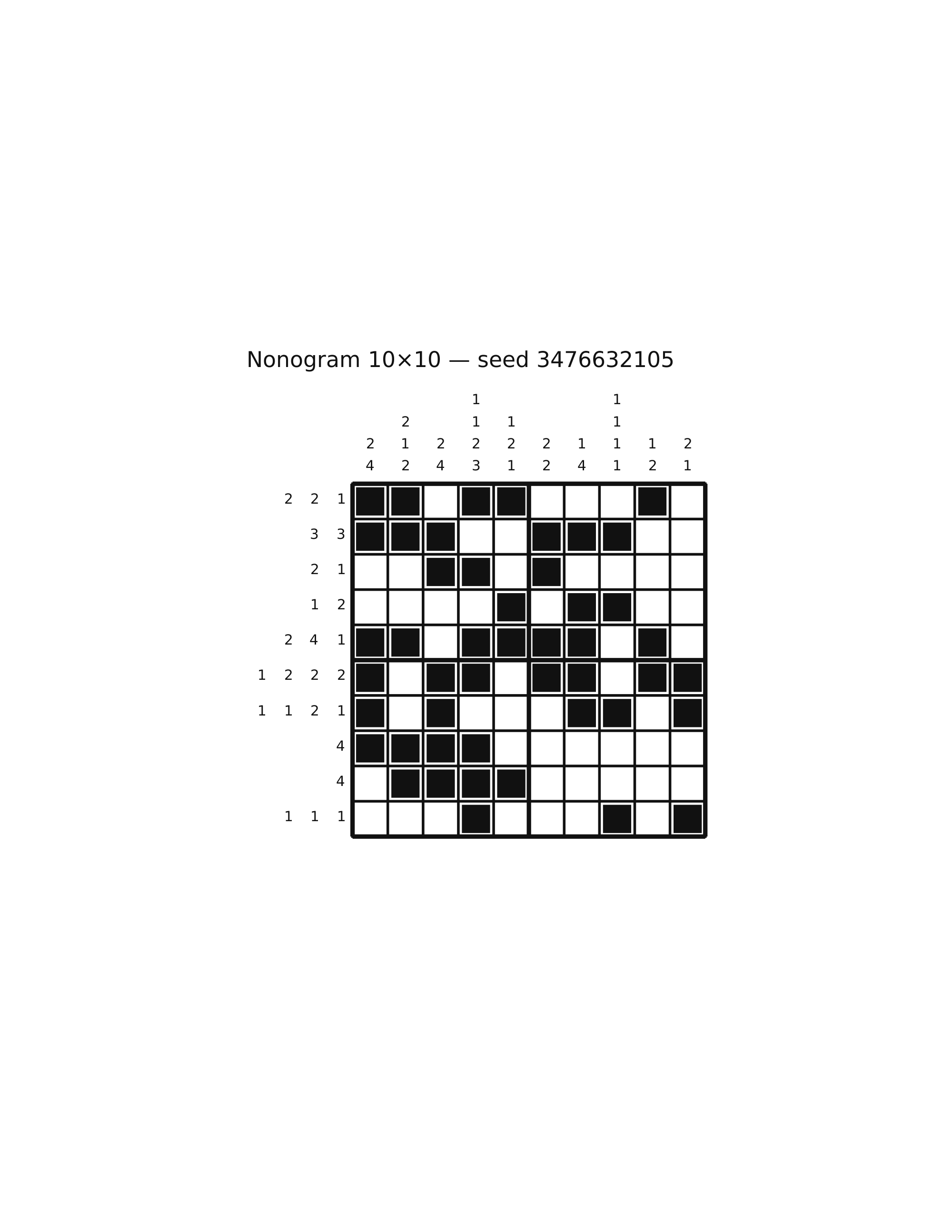 Nonogram 10×10 #45 — solution