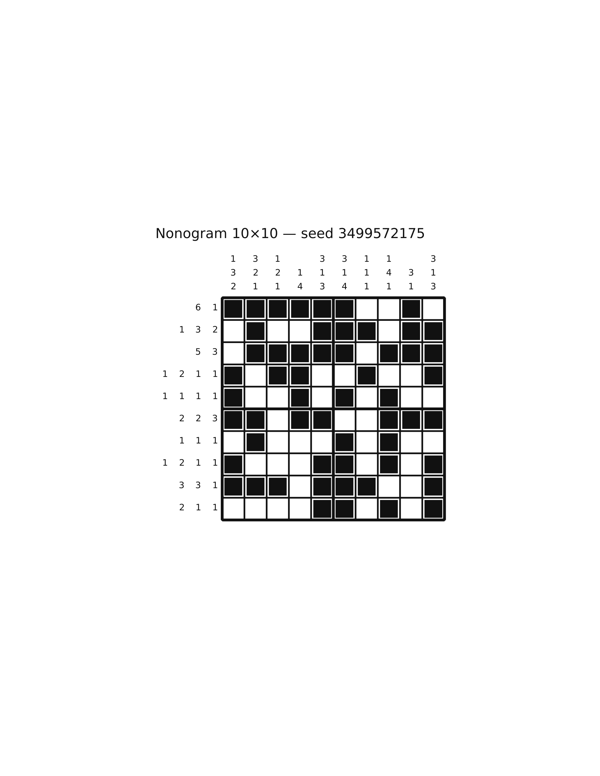 Nonogram 10×10 #70 — solution