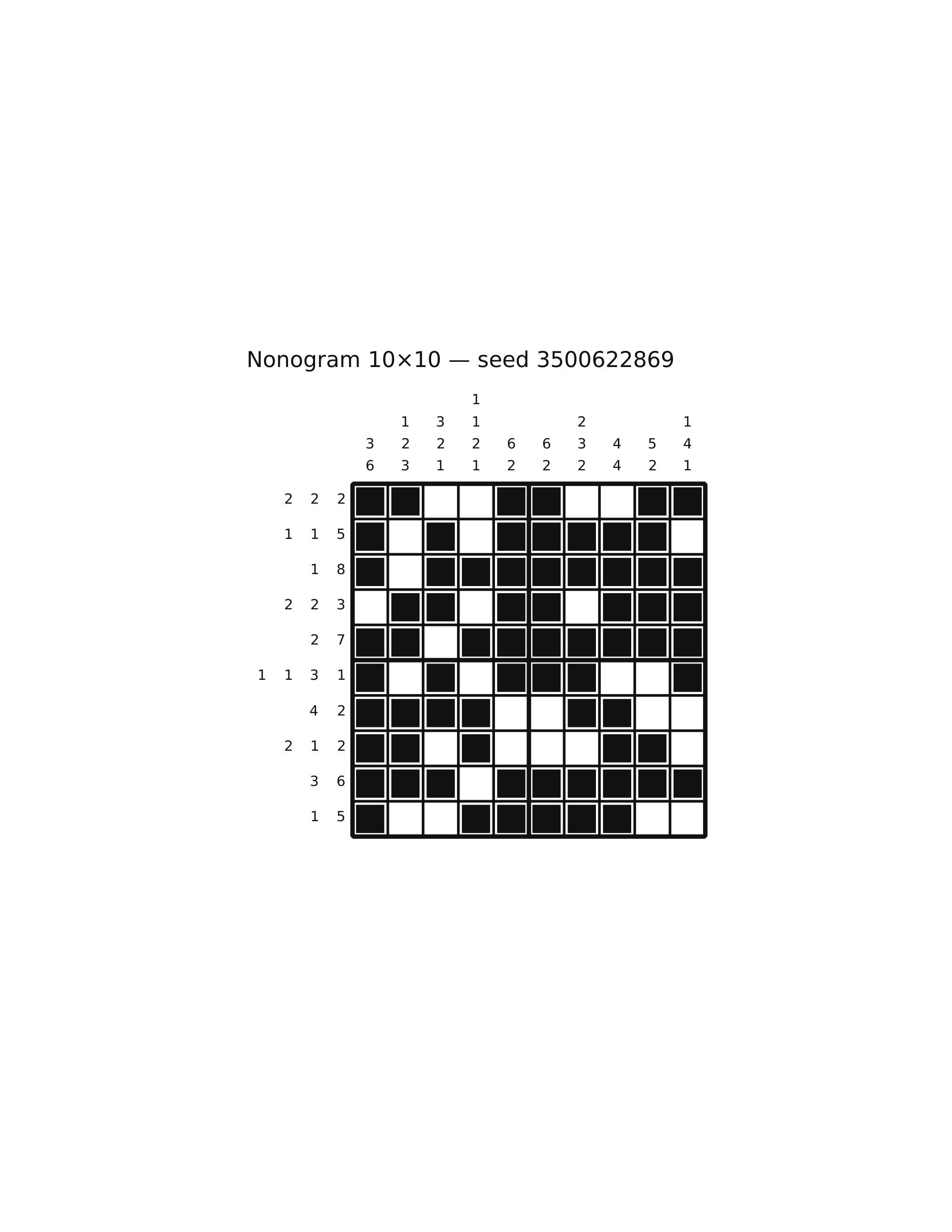 Nonogram 10×10 #50 — solution