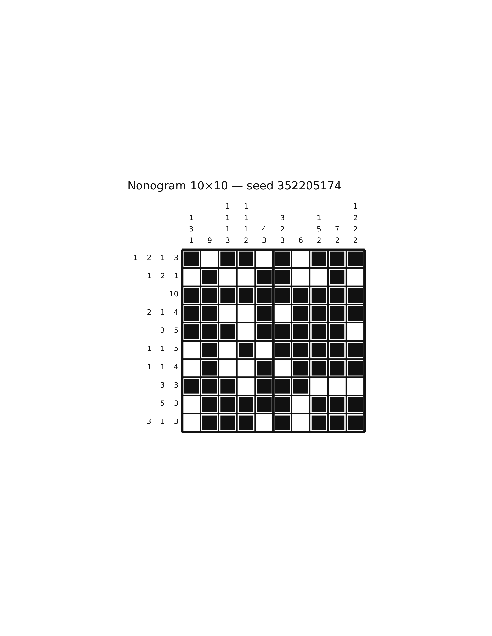Nonogram 10×10 #73 — solution