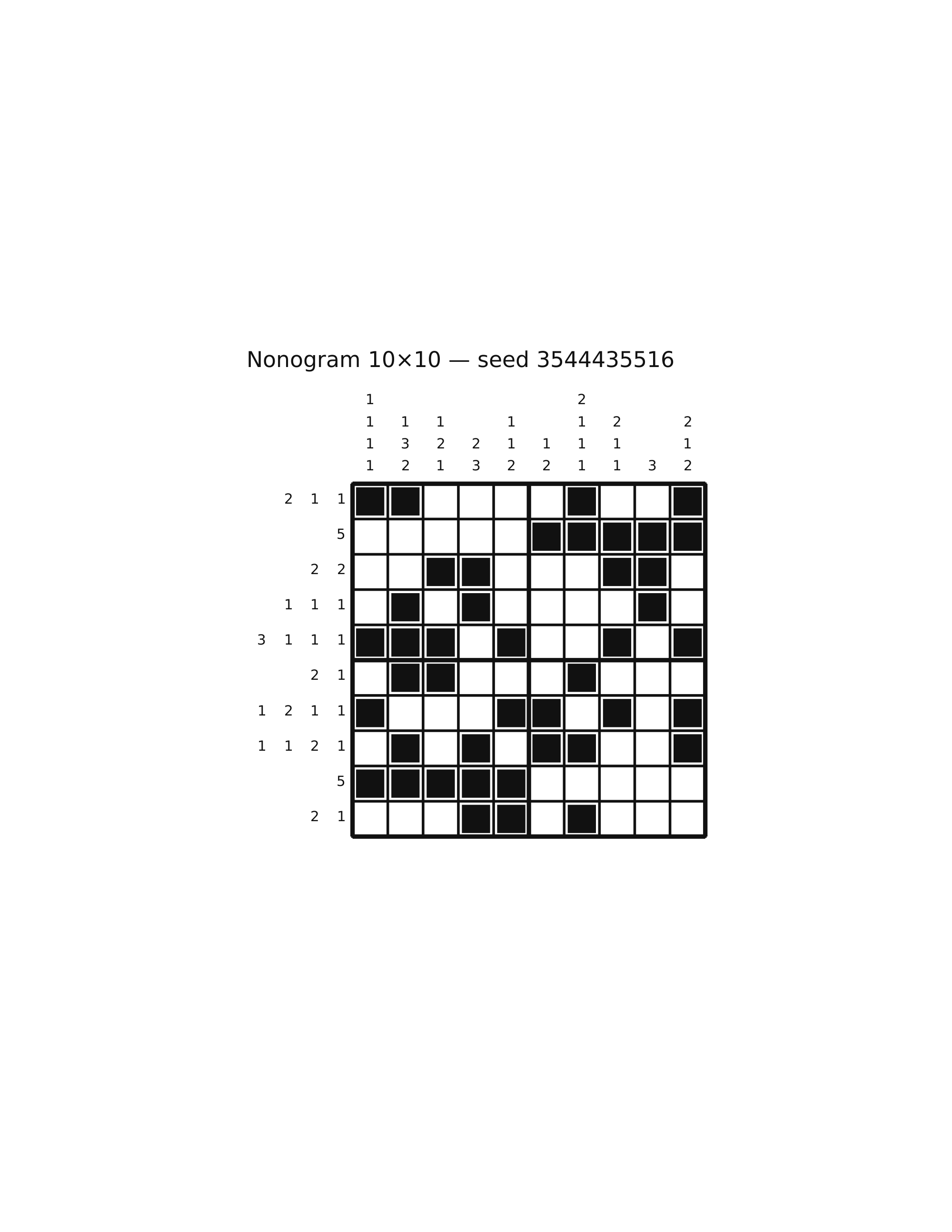 Nonogram 10×10 #87 — solution