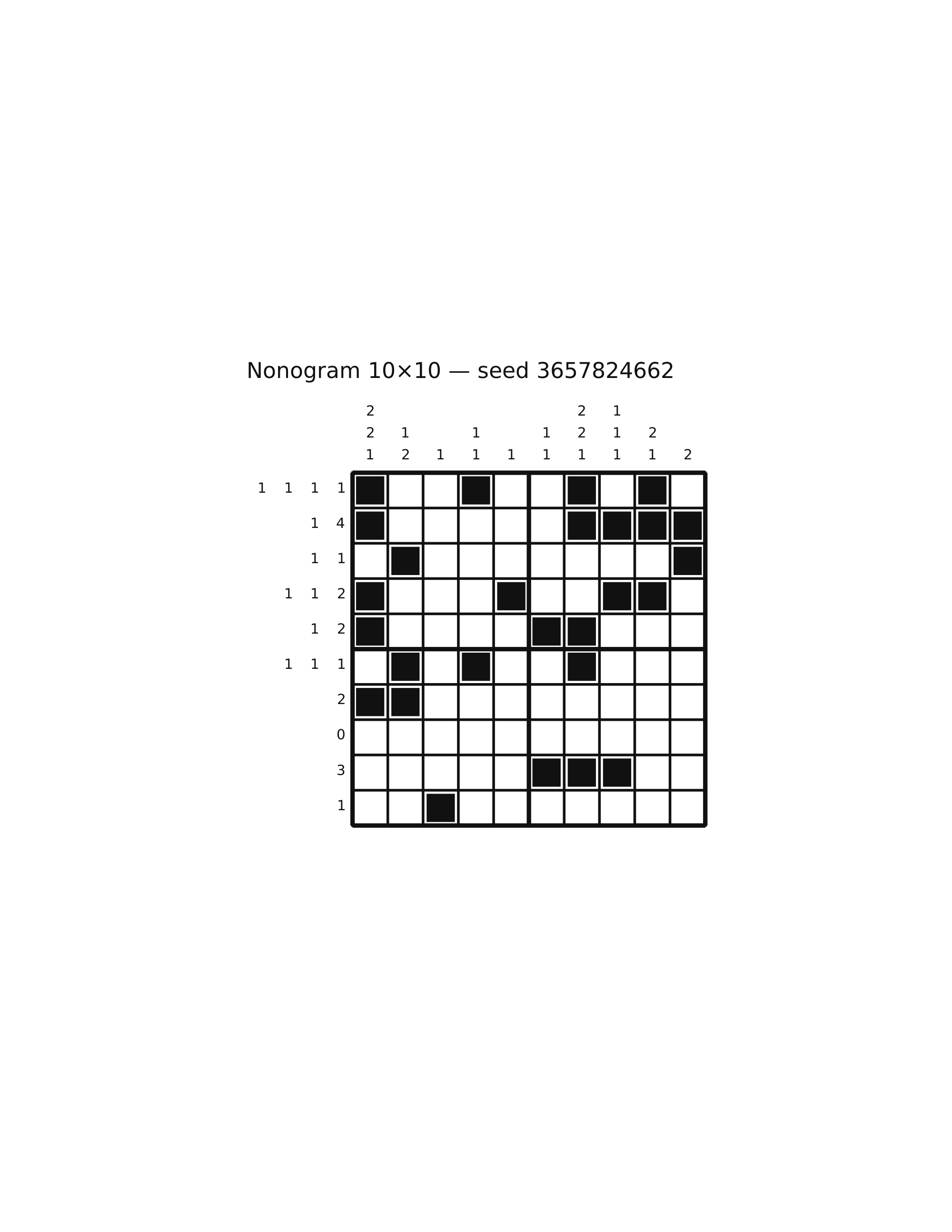 Nonogram 10×10 #73 — solution