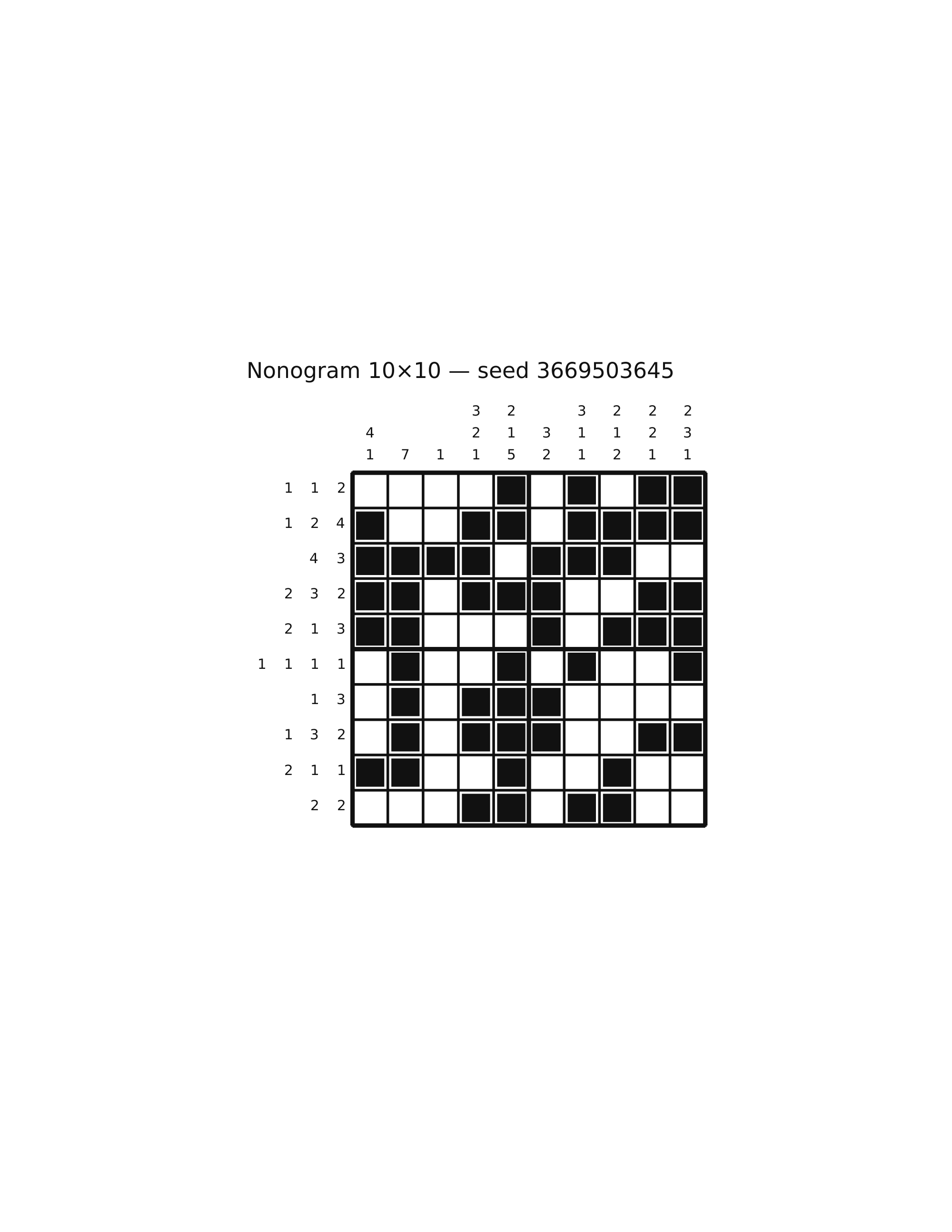 Nonogram 10×10 #22 — solution