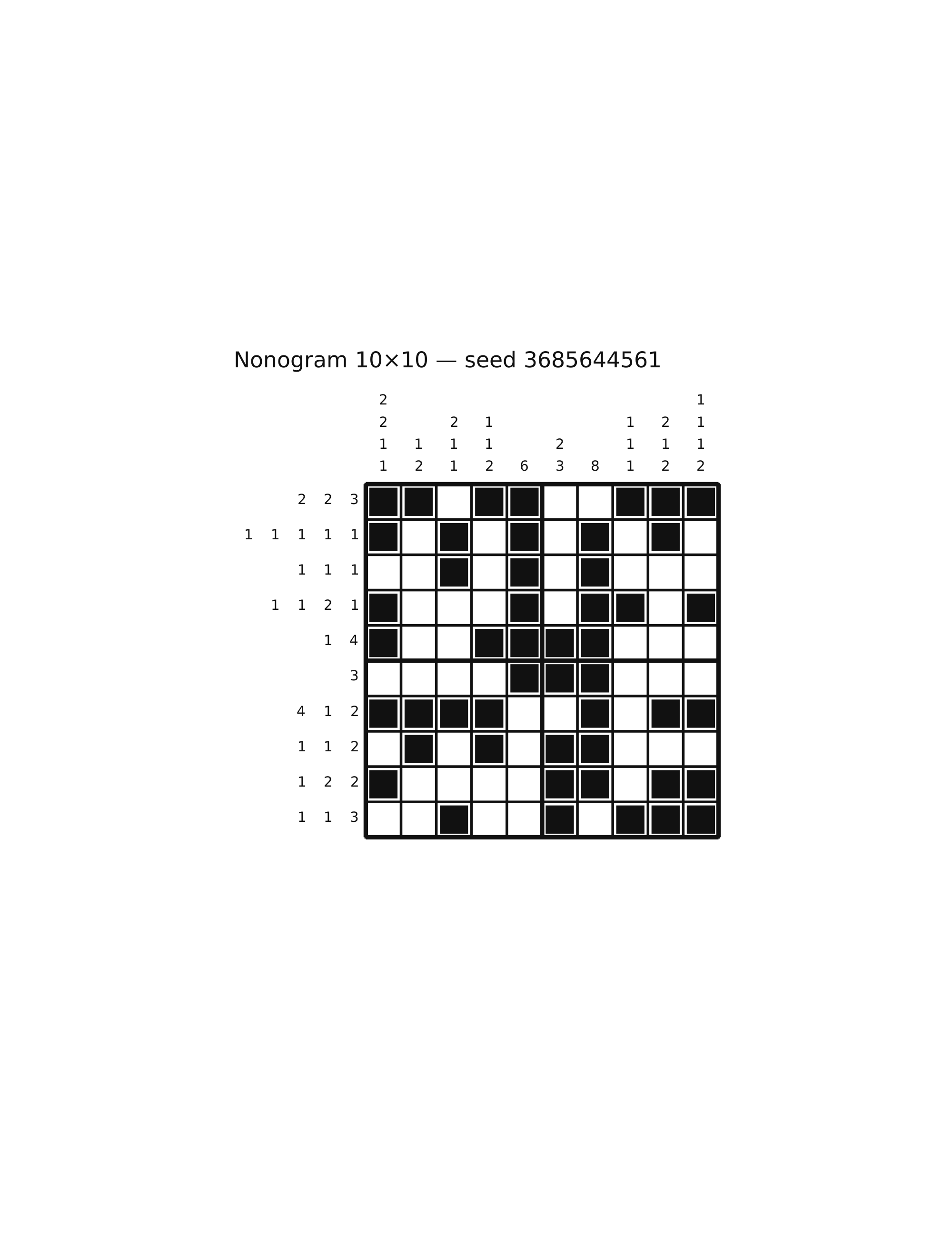 Nonogram 10×10 #14 — solution