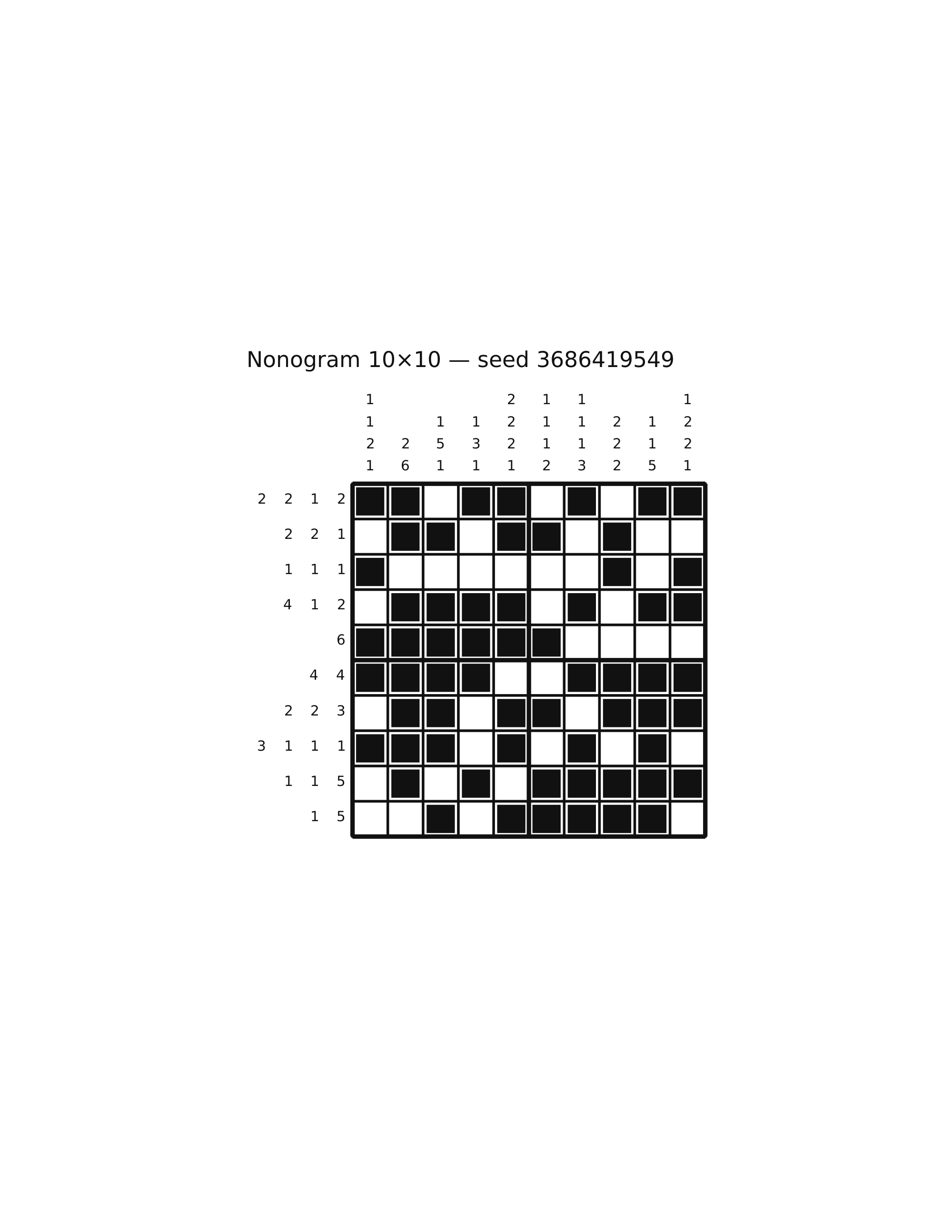 Nonogram 10×10 #28 — solution