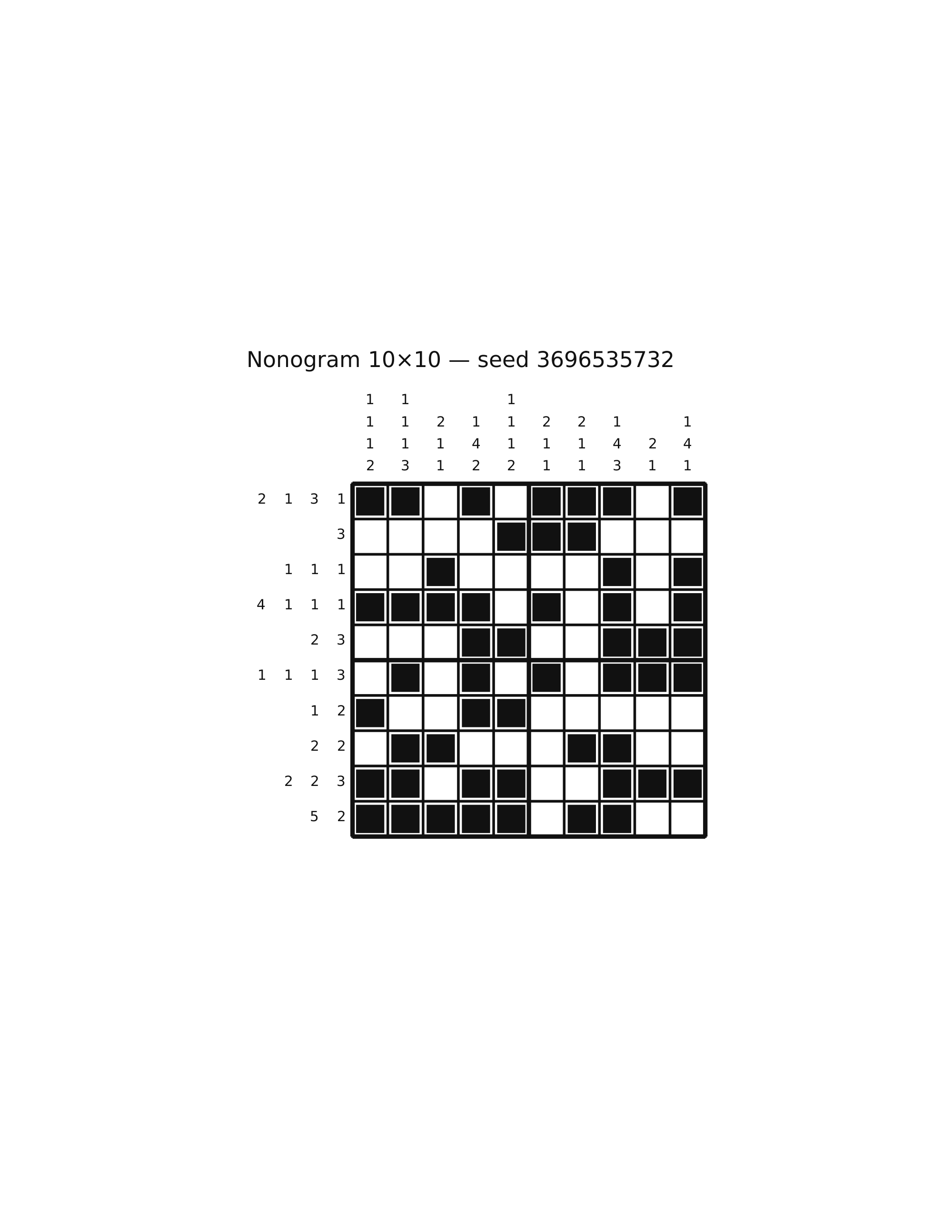 Nonogram 10×10 #86 — solution