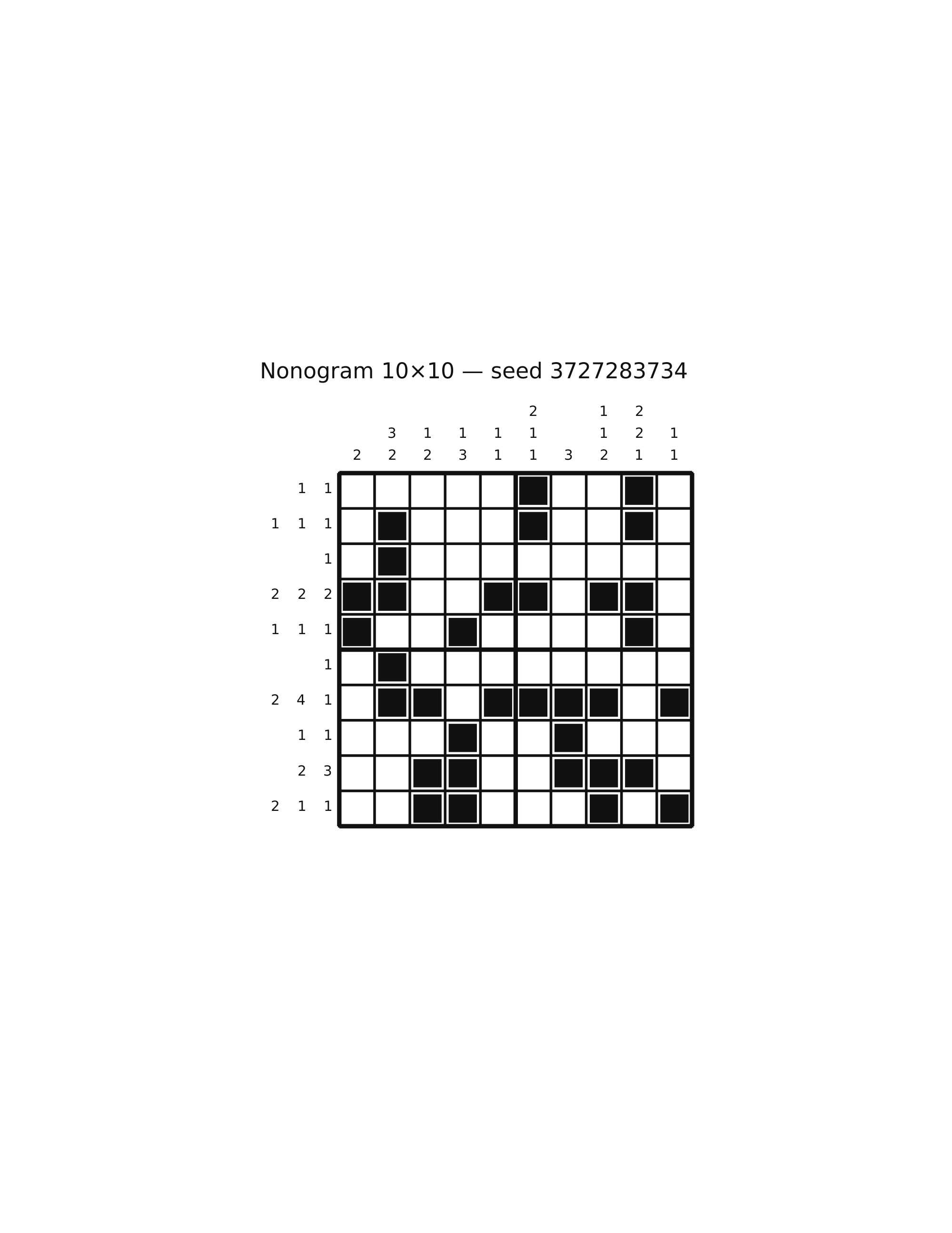 Nonogram 10×10 #44 — solution