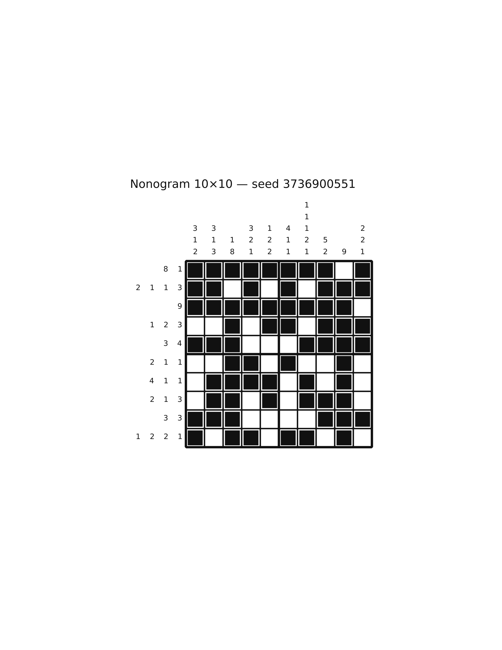 Nonogram 10×10 #21 — solution