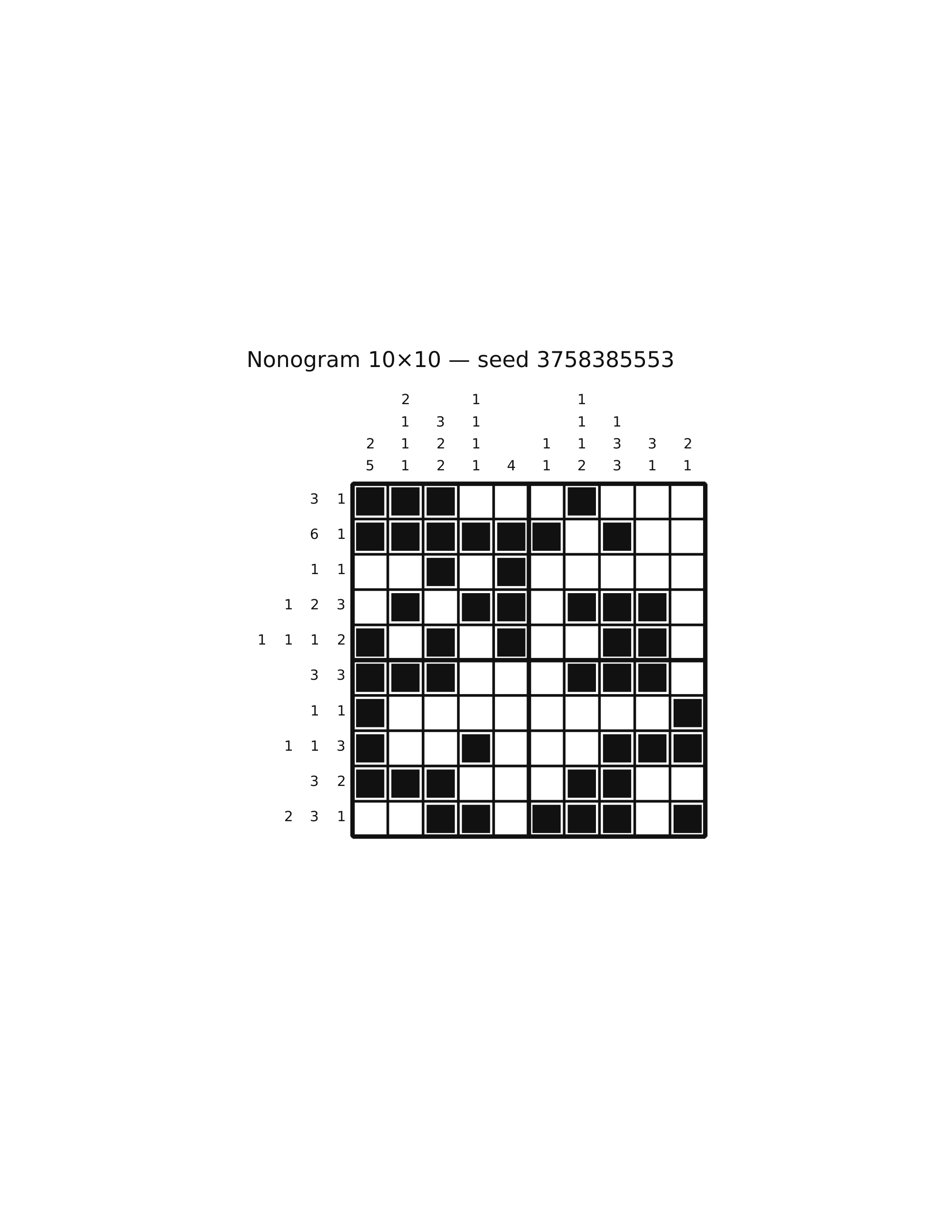 Nonogram 10×10 #14 — solution