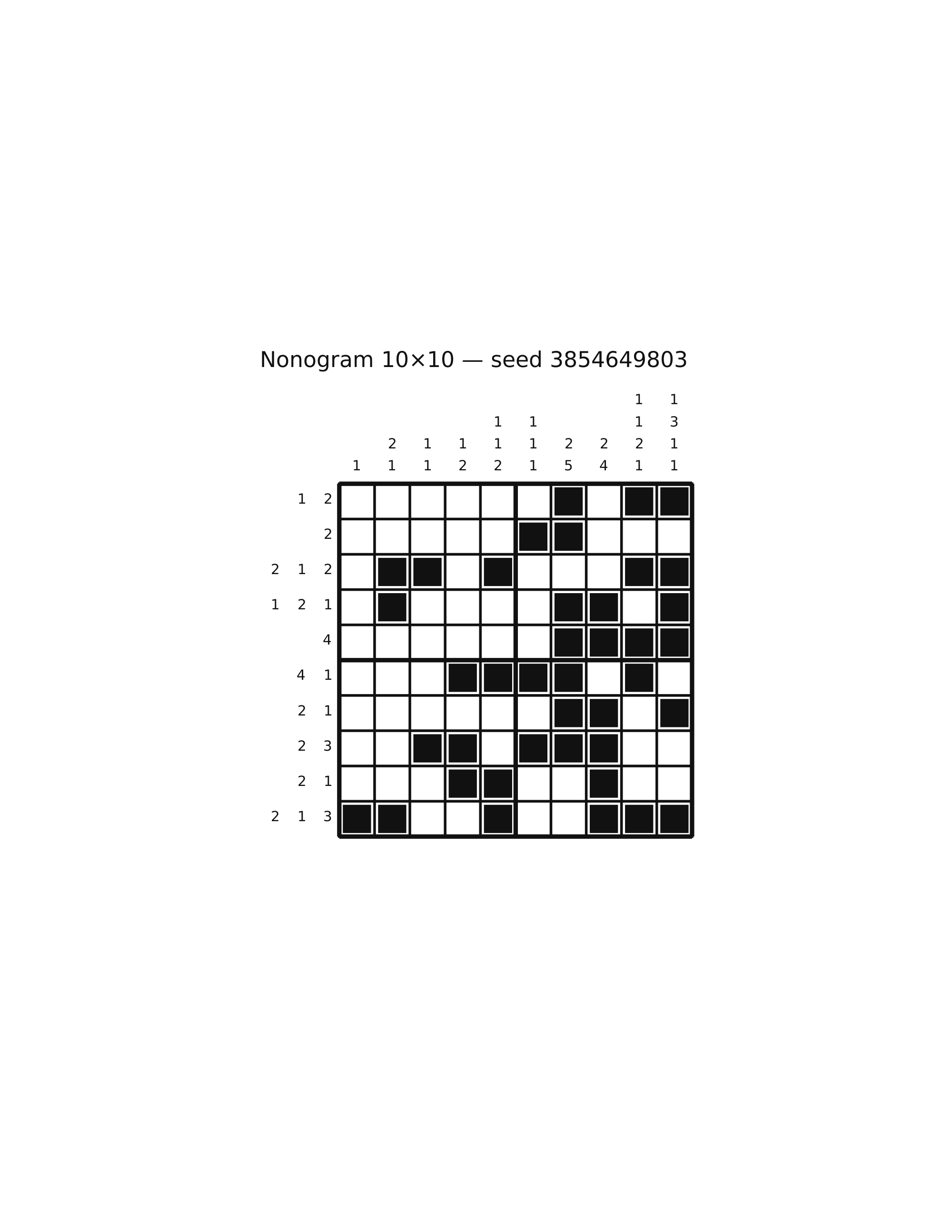 Nonogram 10×10 #69 — solution