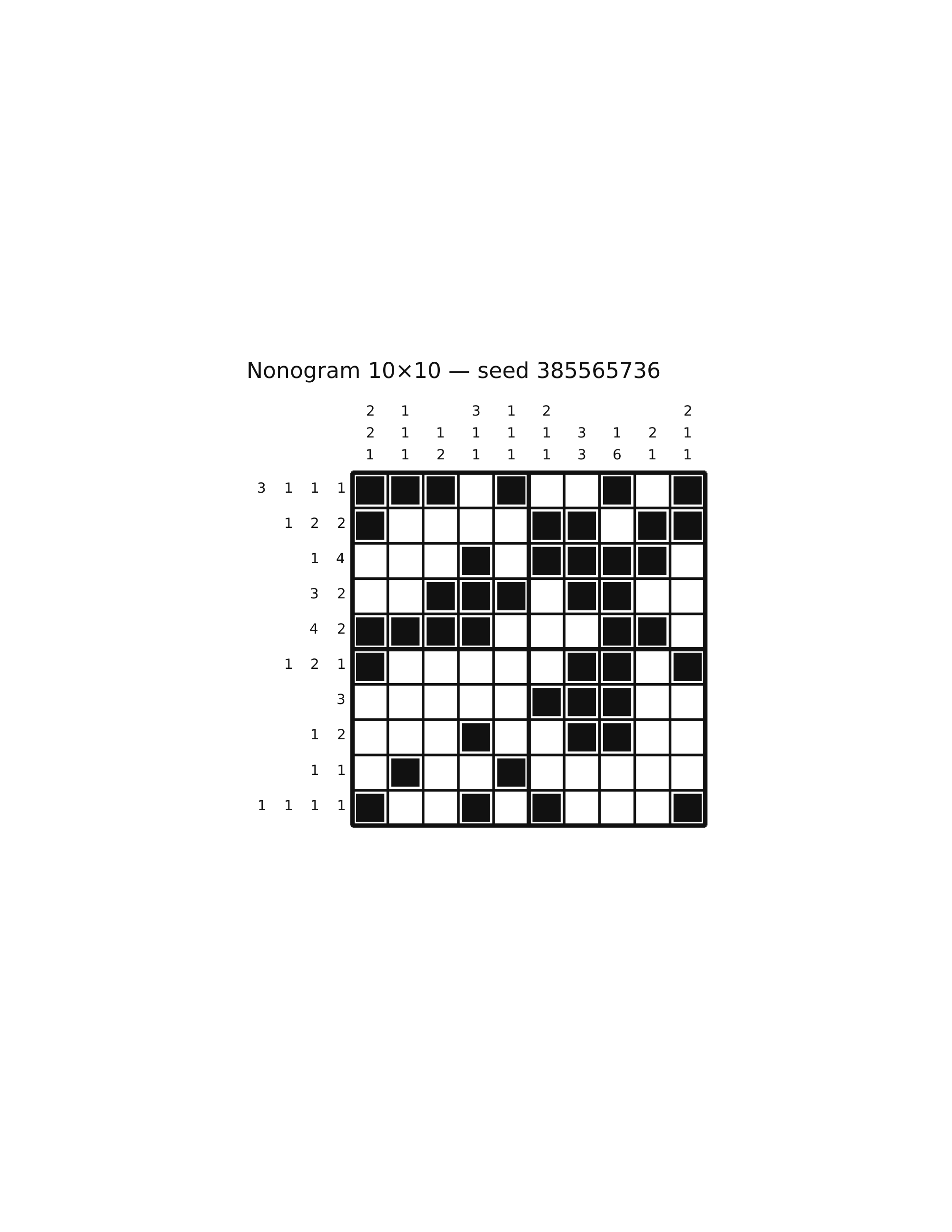 Nonogram 10×10 #76 — solution