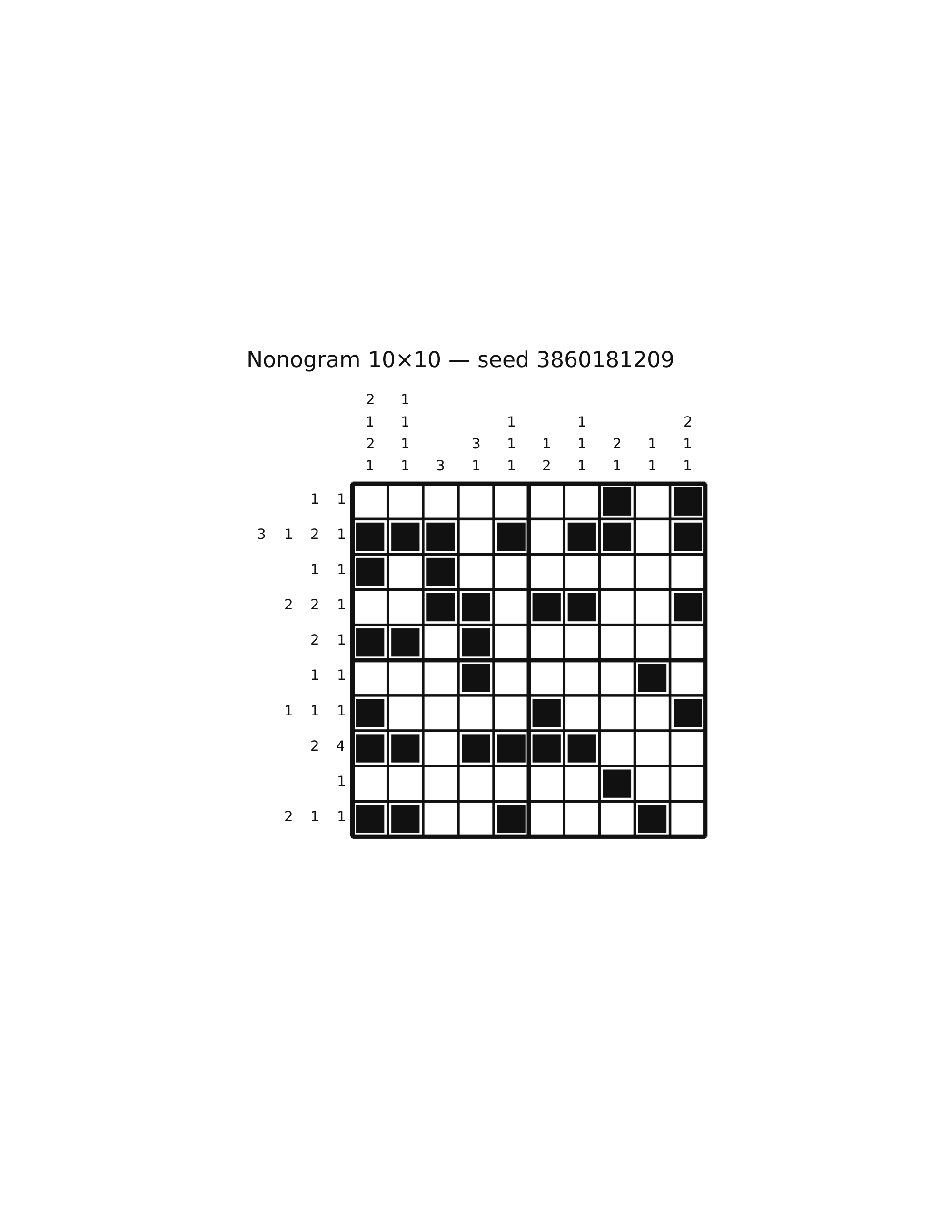 Nonogram 10×10 #71 — solution