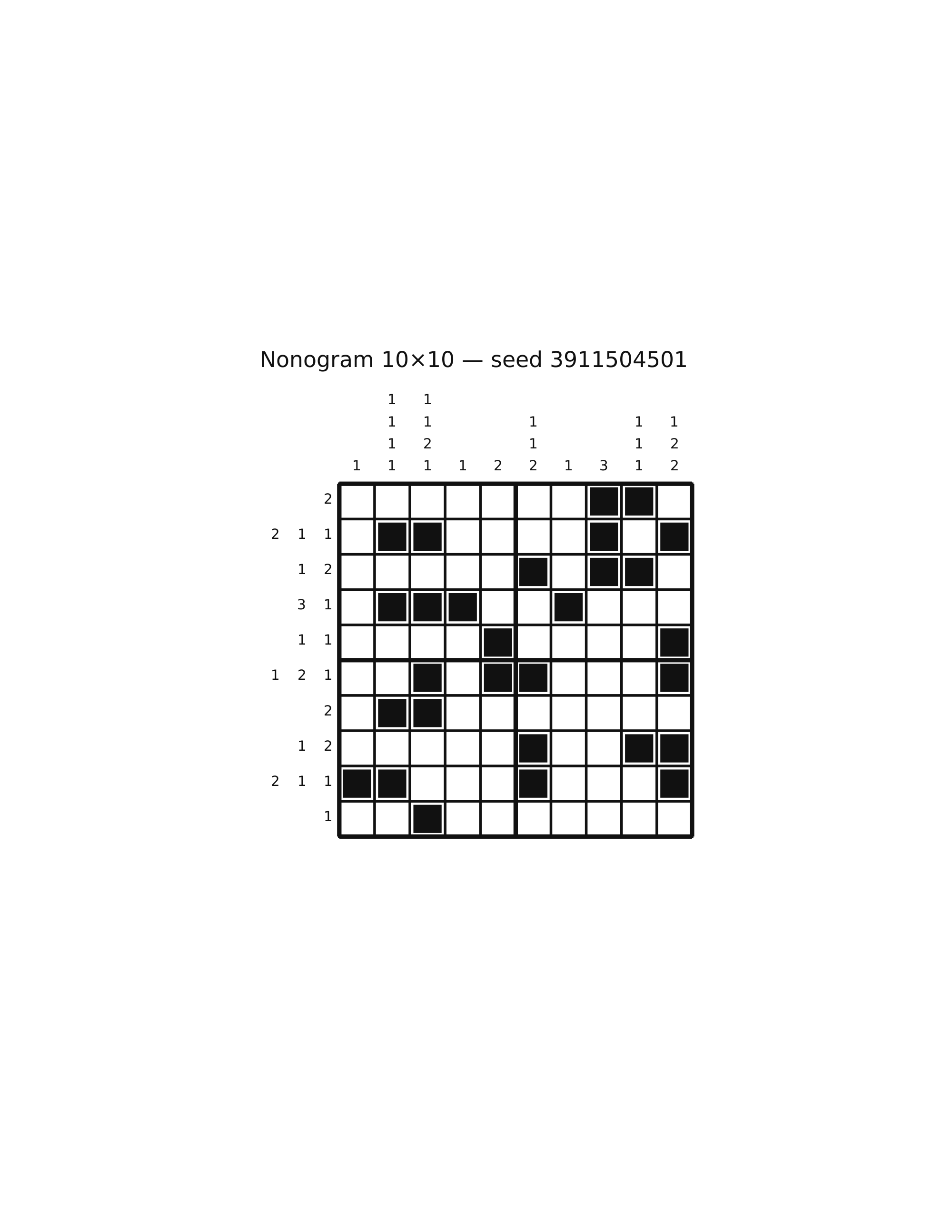 Nonogram 10×10 #27 — solution