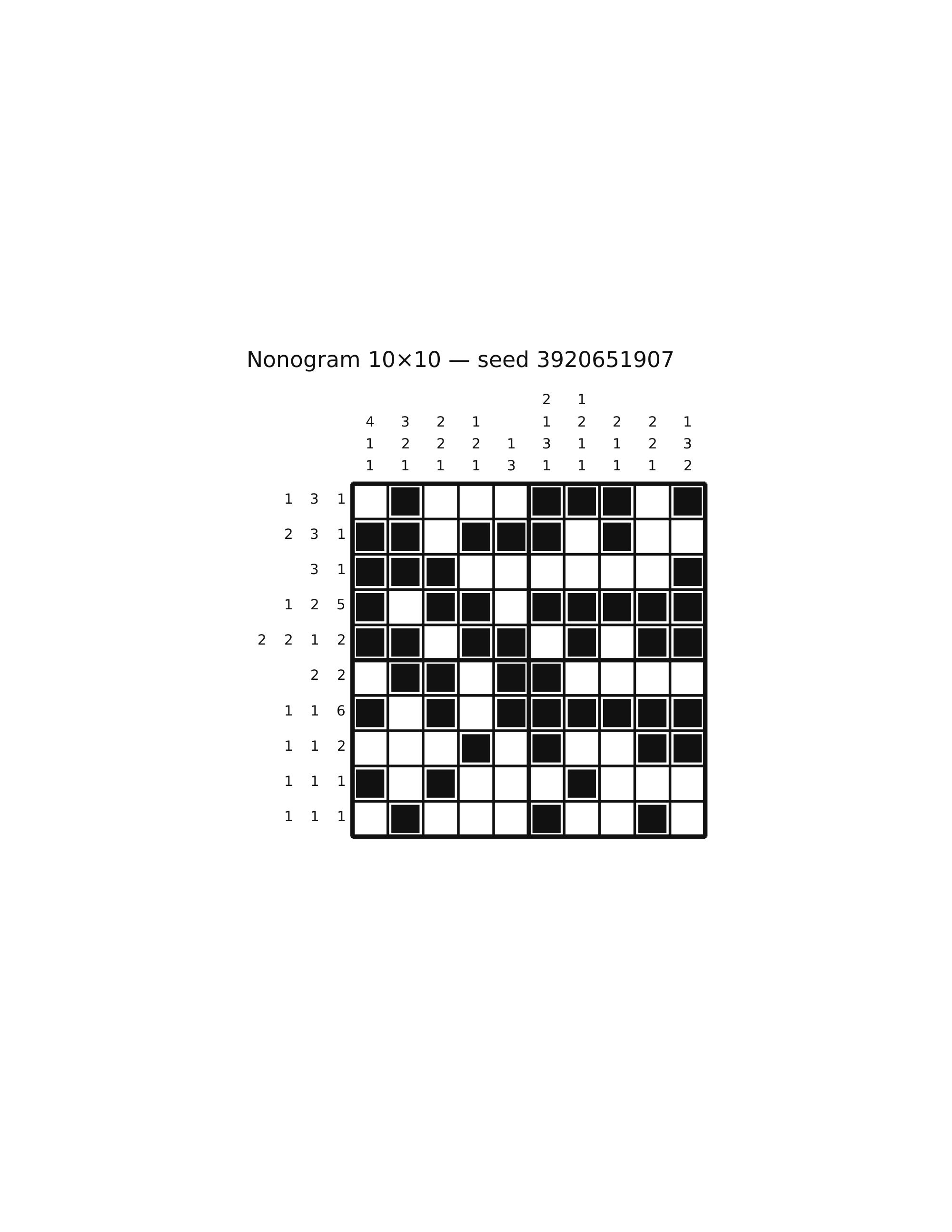 Nonogram 10×10 #85 — solution