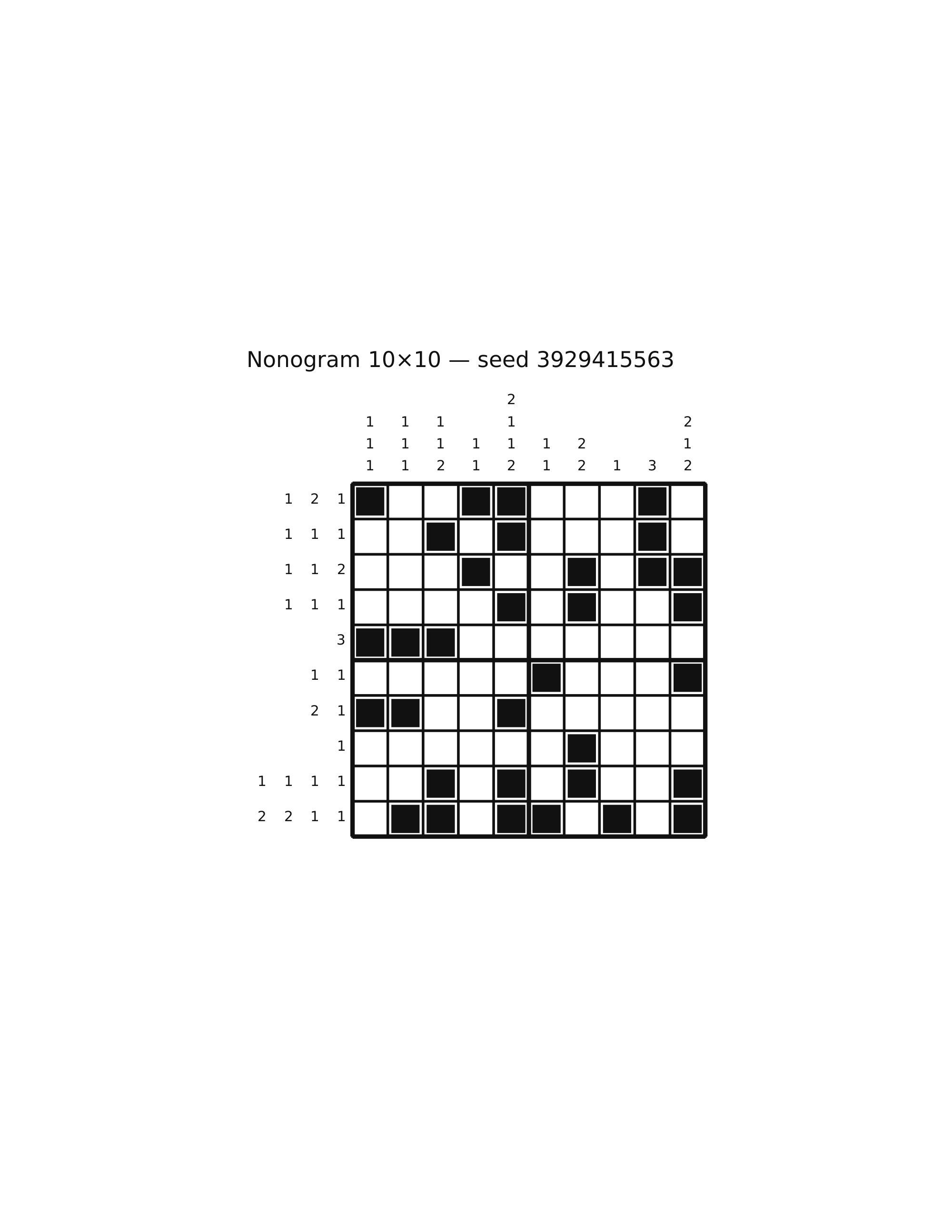 Nonogram 10×10 #69 — solution