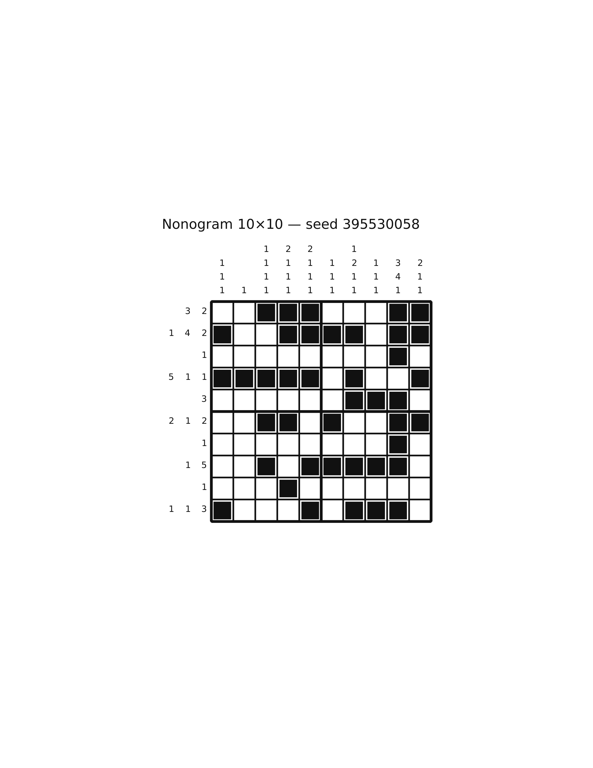 Nonogram 10×10 #18 — solution
