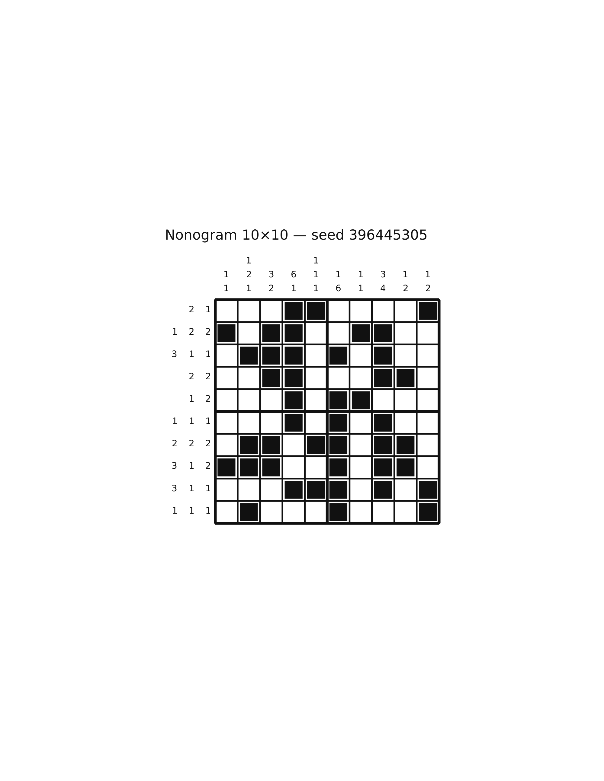 Nonogram 10×10 #62 — solution