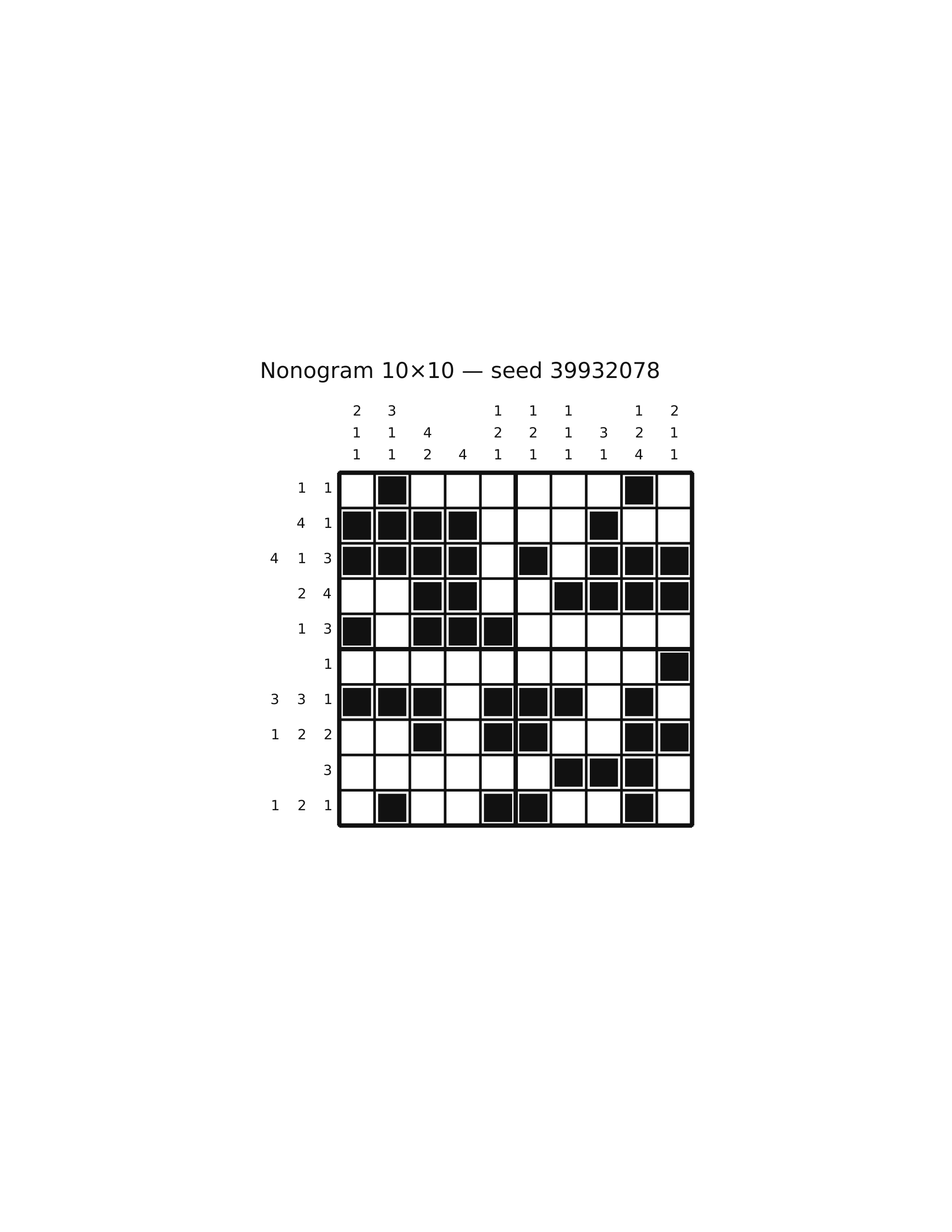 Nonogram 10×10 #73 — solution