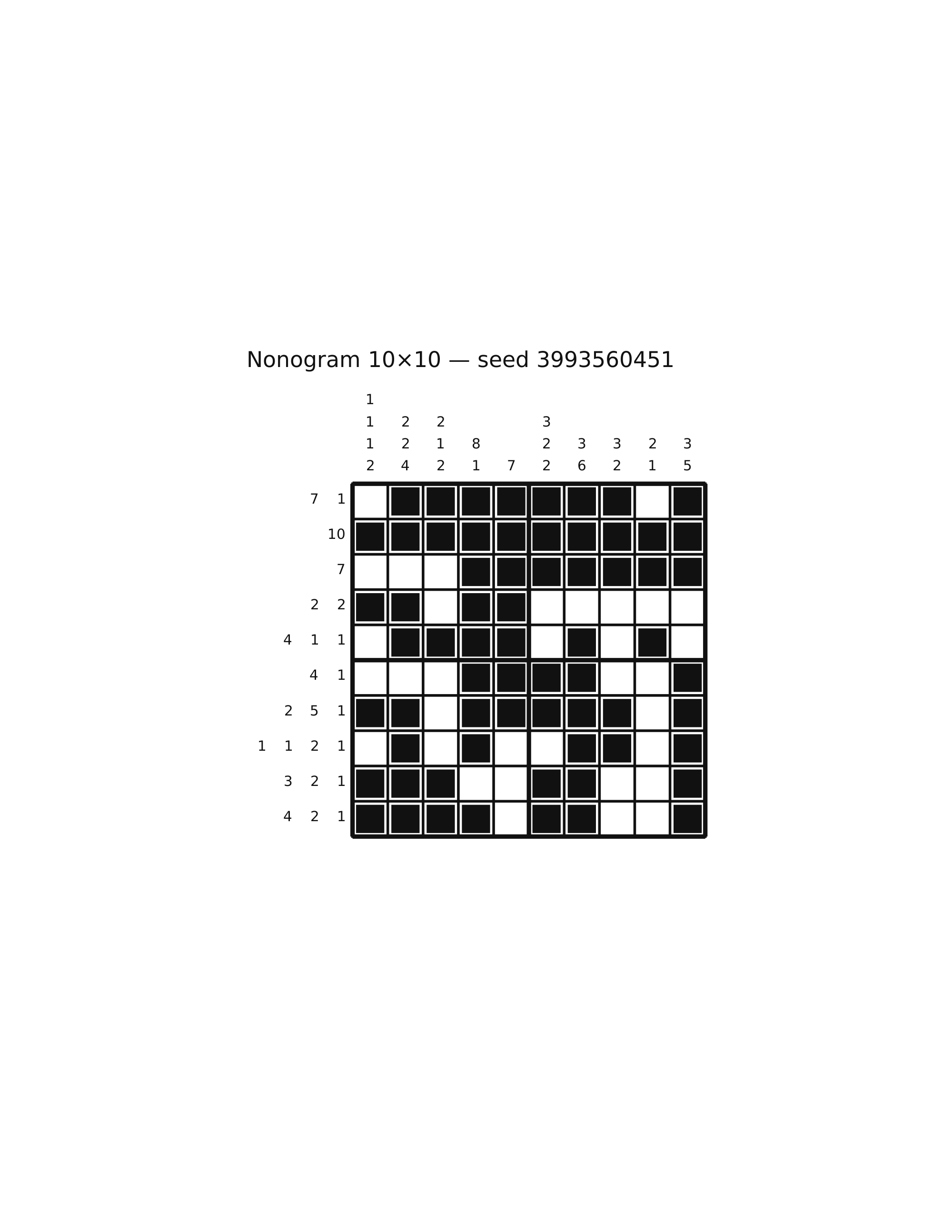 Nonogram 10×10 #24 — solution