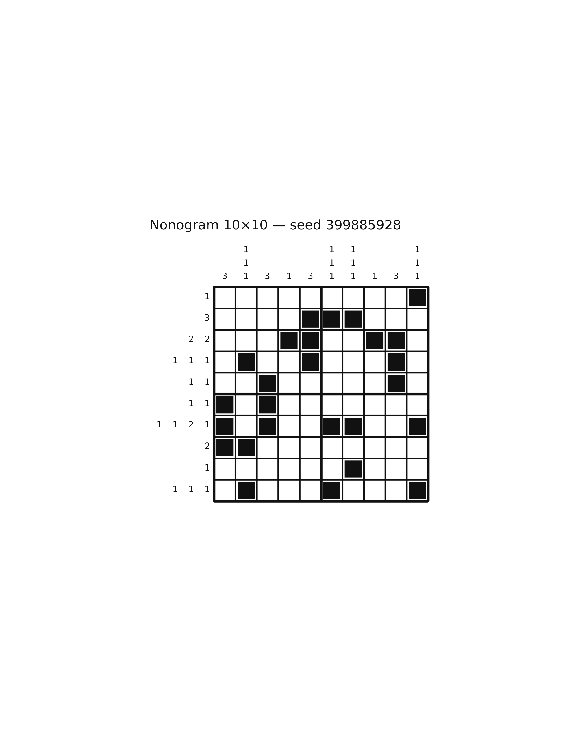 Nonogram 10×10 #68 — solution