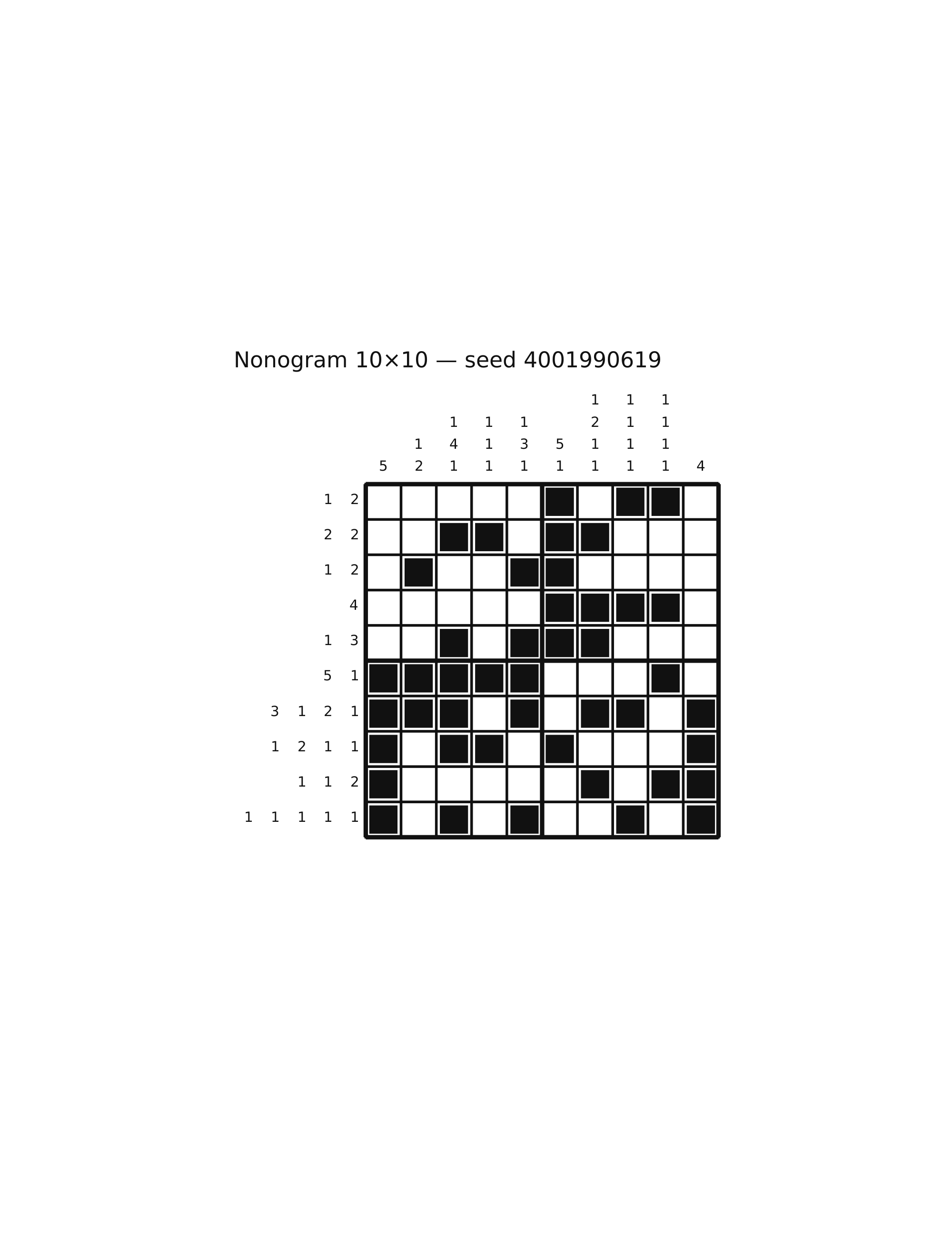 Nonogram 10×10 #63 — solution