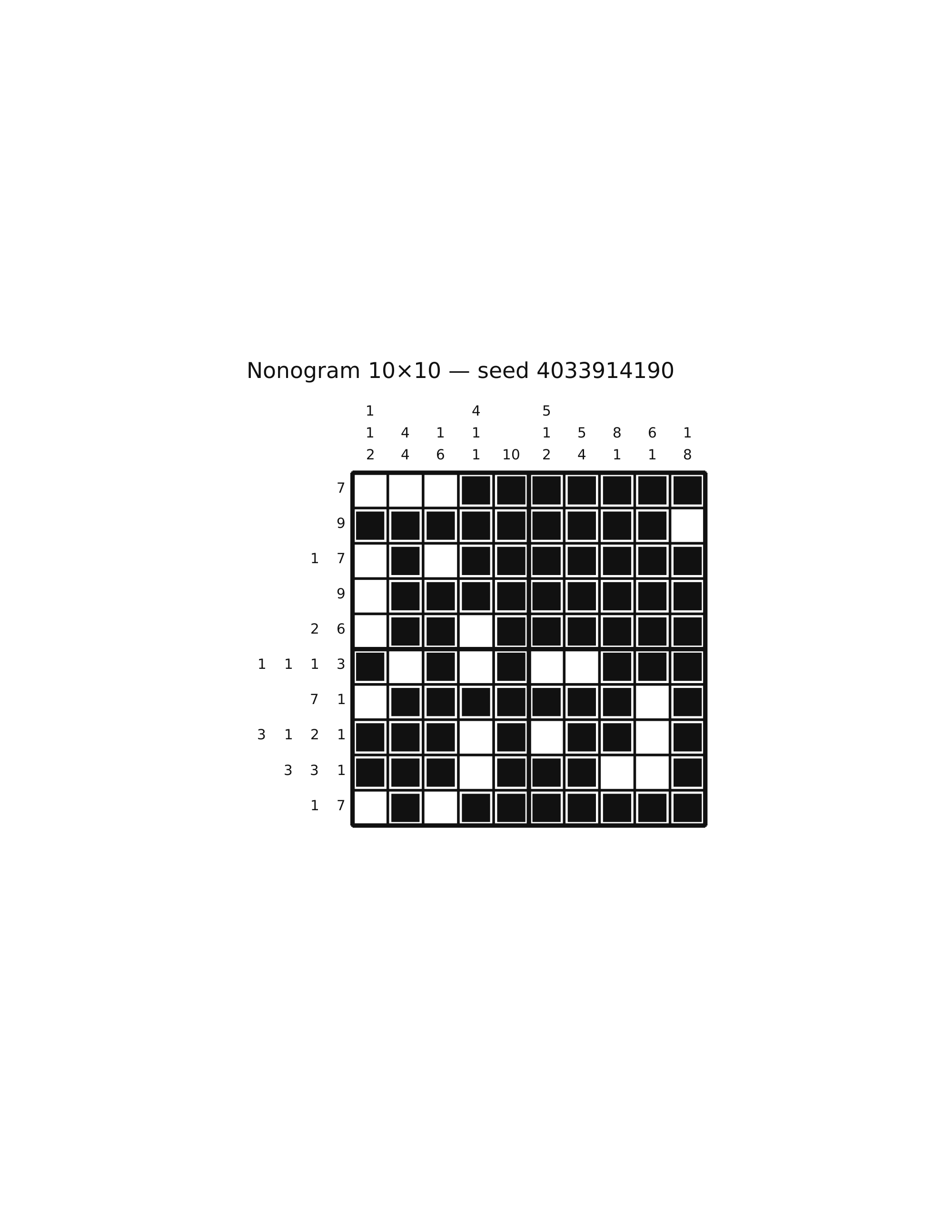 Nonogram 10×10 #70 — solution